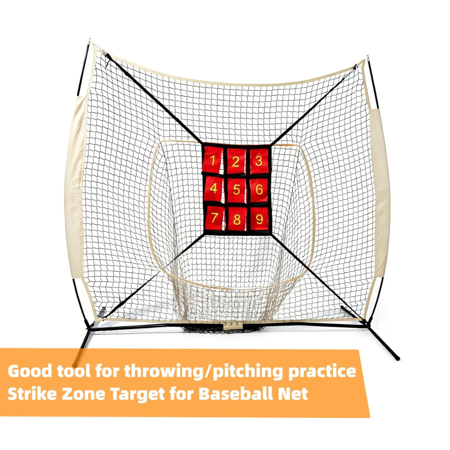 Strike Zone Target for Baseball Softball,Waterproof &Adjustable Baseball Softball Pitching Target Net with Numbered,Practice Throwing and Hitting with Accuracy for Various Age