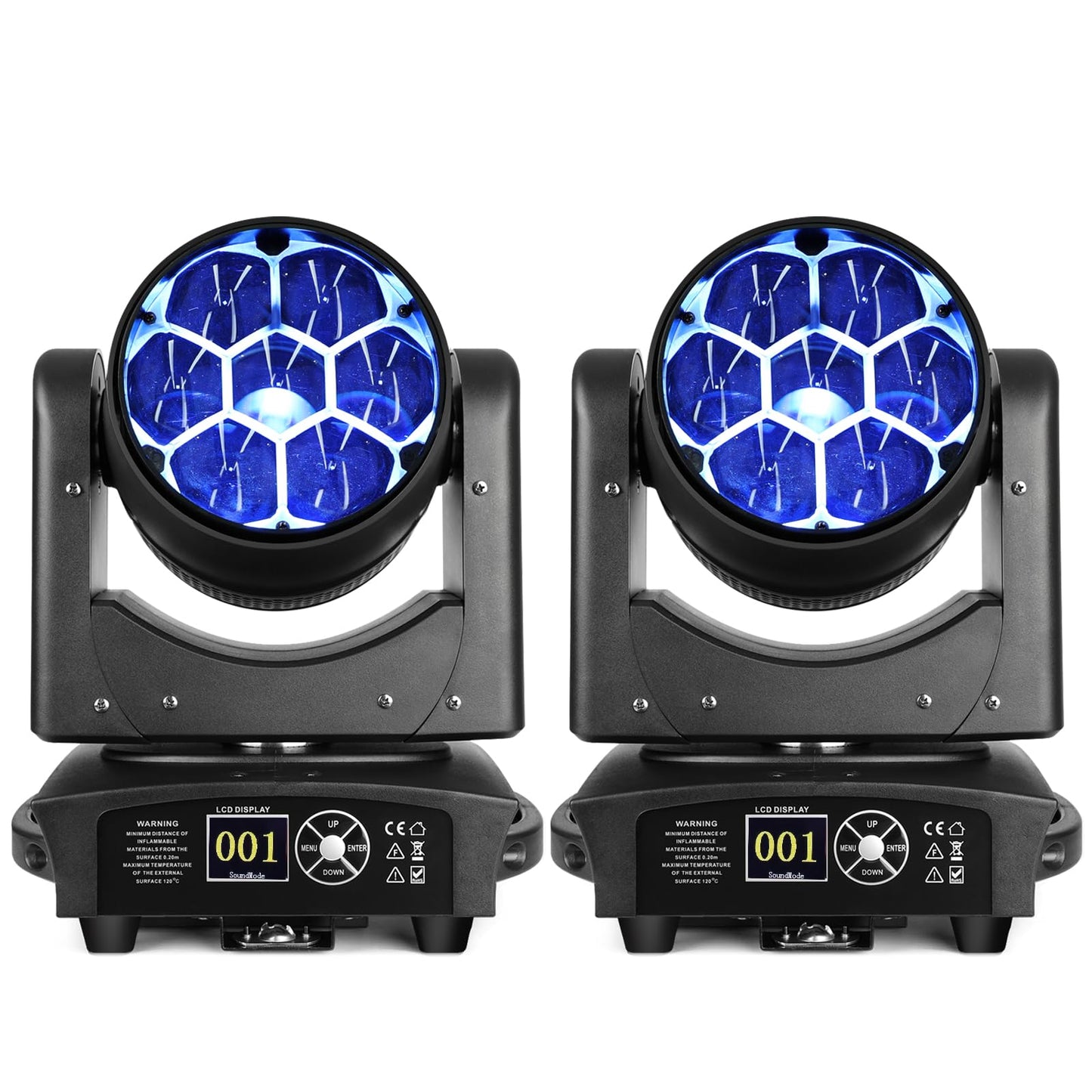 BETOPPER LM0740 Moving Head Light 7x40W RGBW Beam/Wash/Zoom/CTO Effect Bee Eye LED Stage Lighting Spot Lights with Sound Activated for DJs, Bars, Christmas, and Home Party Lighting,2 Packs