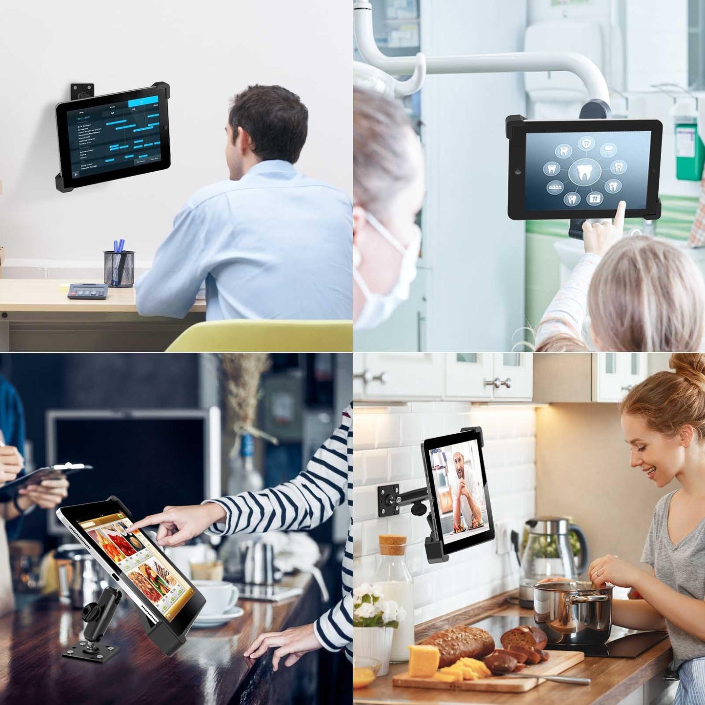 Cuxwill Tablet Wall Mount Lock Holder for 9-14" iPad, Metal Anti Theft Tablet Kiosk Mount with Secure Lockable for Conference Room, Desktop, Under Counter, Cabinet, Gym - Fits iPad, Galaxy Tab Series