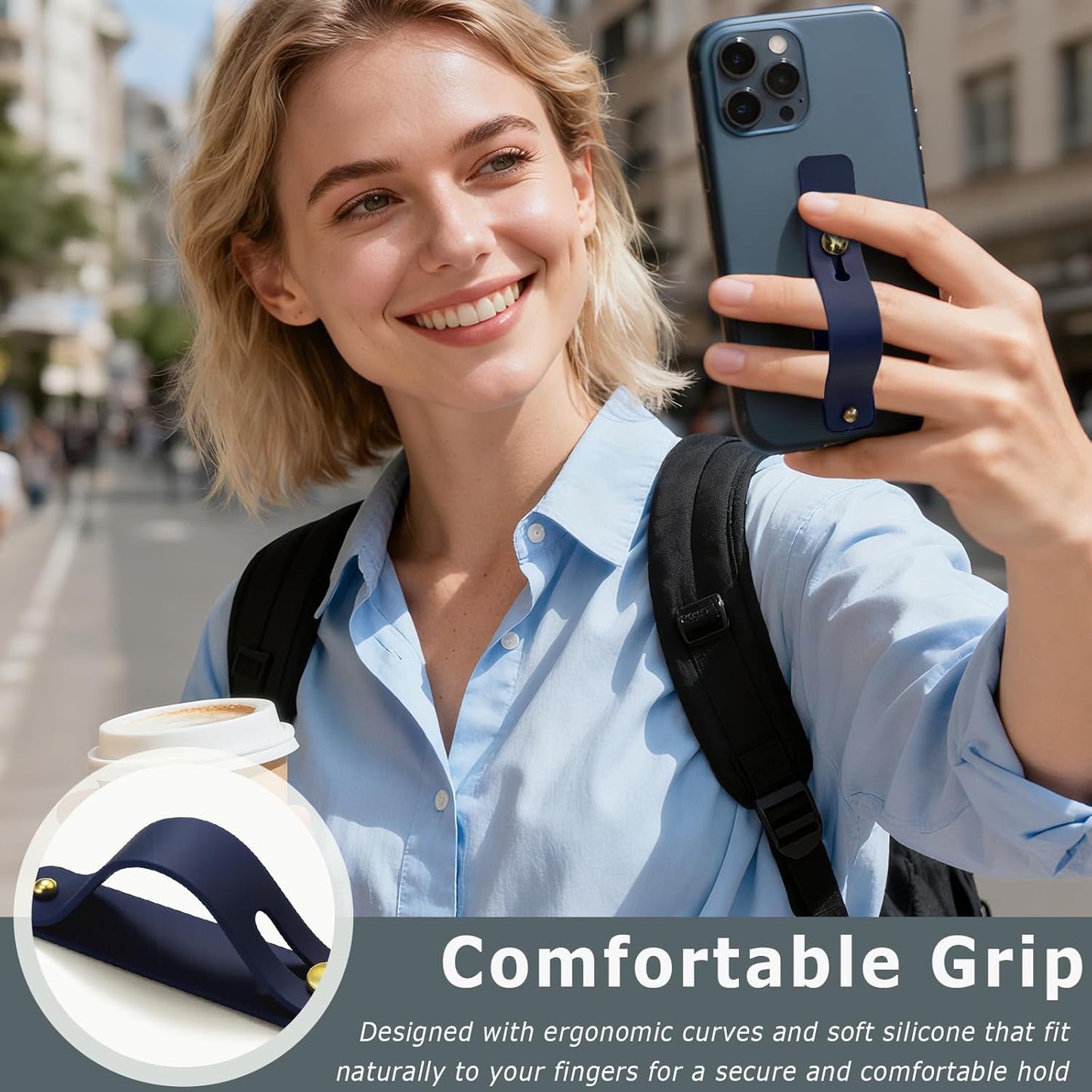 Brvlsoc 6-Pack (6 Telescopic Phone Grip Holders with Finger Strap Stand Universal Kickstand for Smartphones and Tablets