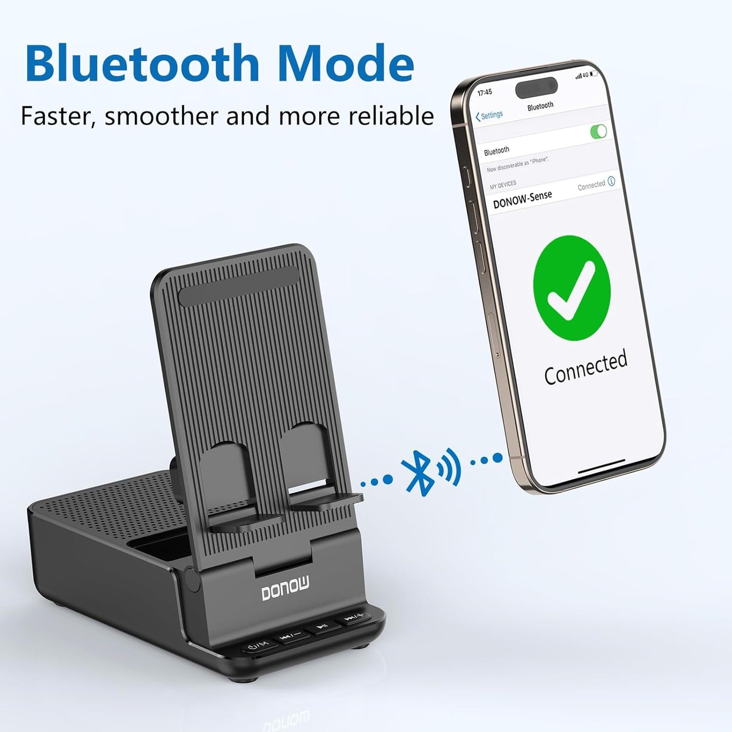 DONOW Wireless Induction Bluetooth Speaker with Cell Phone Stand, HD Surround Stereo Sound Foldable Phone Holder