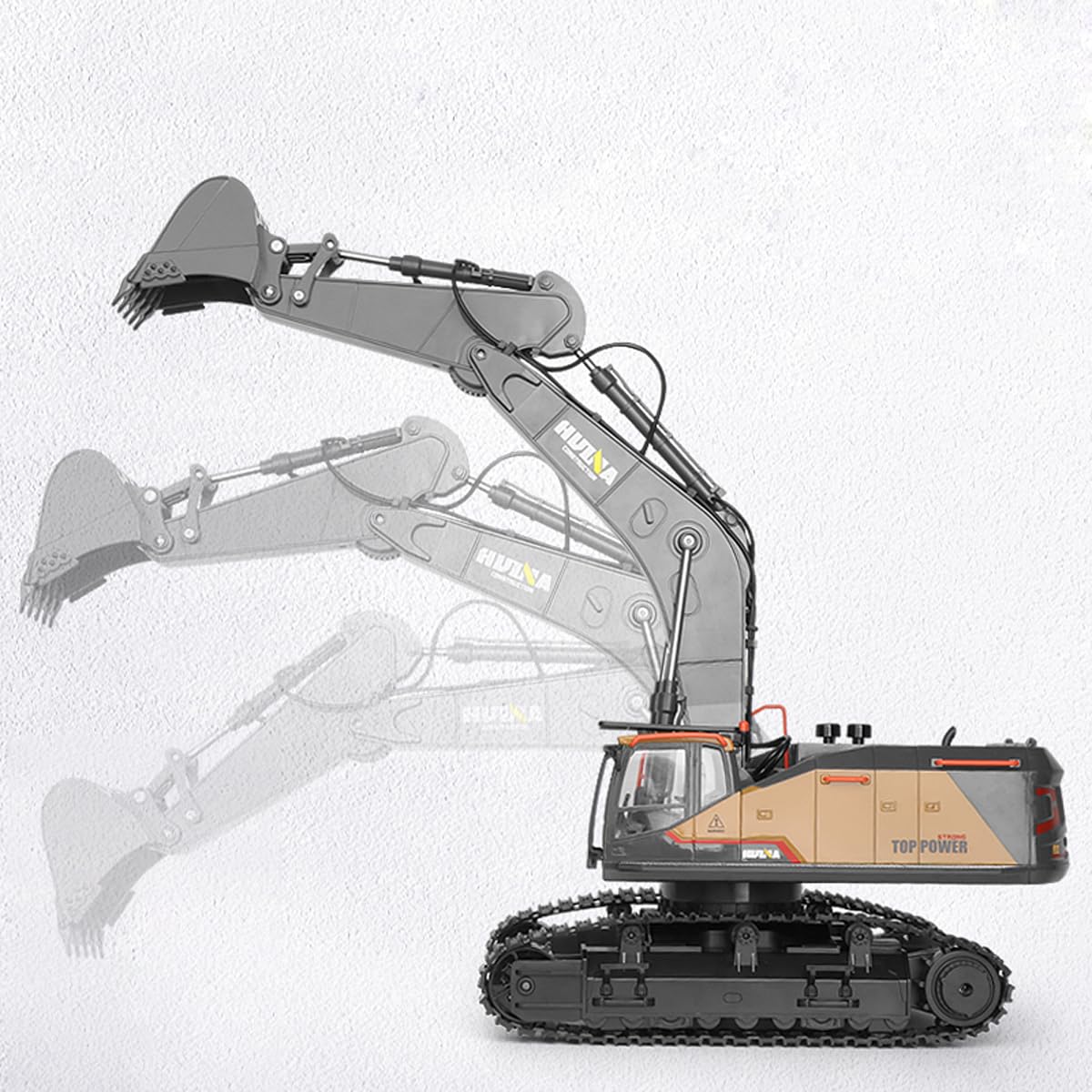CUTEROOM 1/14 Scale RC Excavator, 22 Channel Remote Control Construction Vehicle with Metal Shovel, 2.4Ghz Excavator with Realistic Lights & Sounds, Rechargeable Battery, Gift for Birthday Christmas