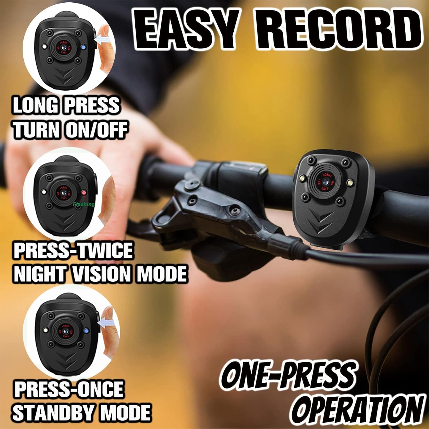 Muayb 64GB 1080P 6 Body Camera Police Civilians Patrol Portable Body Mounted Camcorder Night Vision Hours Battery Life