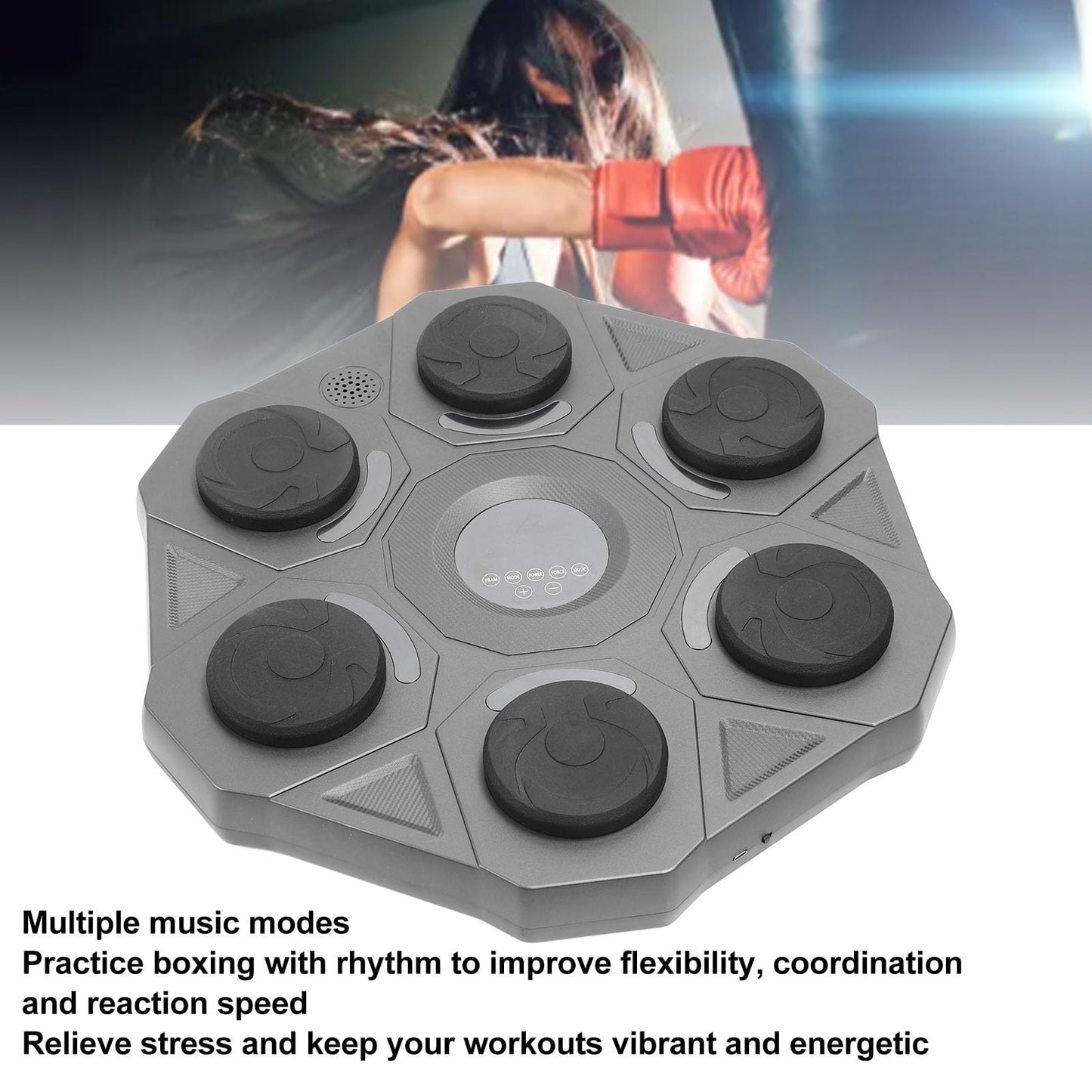 TOPINCN Smart Music Boxing Machine, Interactive Wall Mounted Punching Trainer with Large Electronic Target for Home Workout and Boxing Skills Training