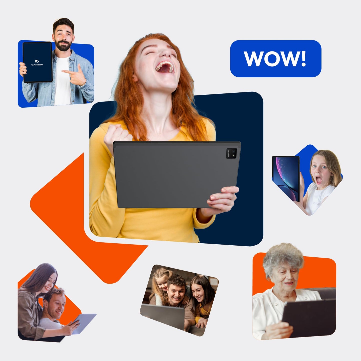 MESWAO 15.6 Inch Android 14 Tablet, 2026 Large Tablet with1080 IPS HD Display Big Screen, 8-Core, 6GB+128GB, Support 1TB TF Card, 12000mAh Long Lasting Battery for Movie/Work-Space Gray