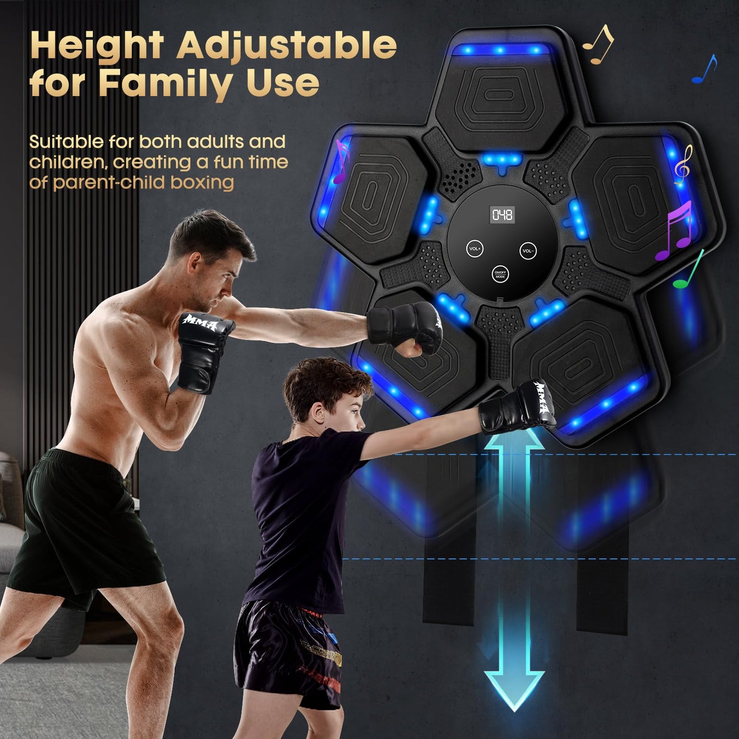 MOCASO Music Boxing Machine, Bluetooth Music Punching Bag with Boxing Gloves, Smart Boxing Machine for Kids Adult, Wall Mount Workout Equipment Target for Home, Gym, Office