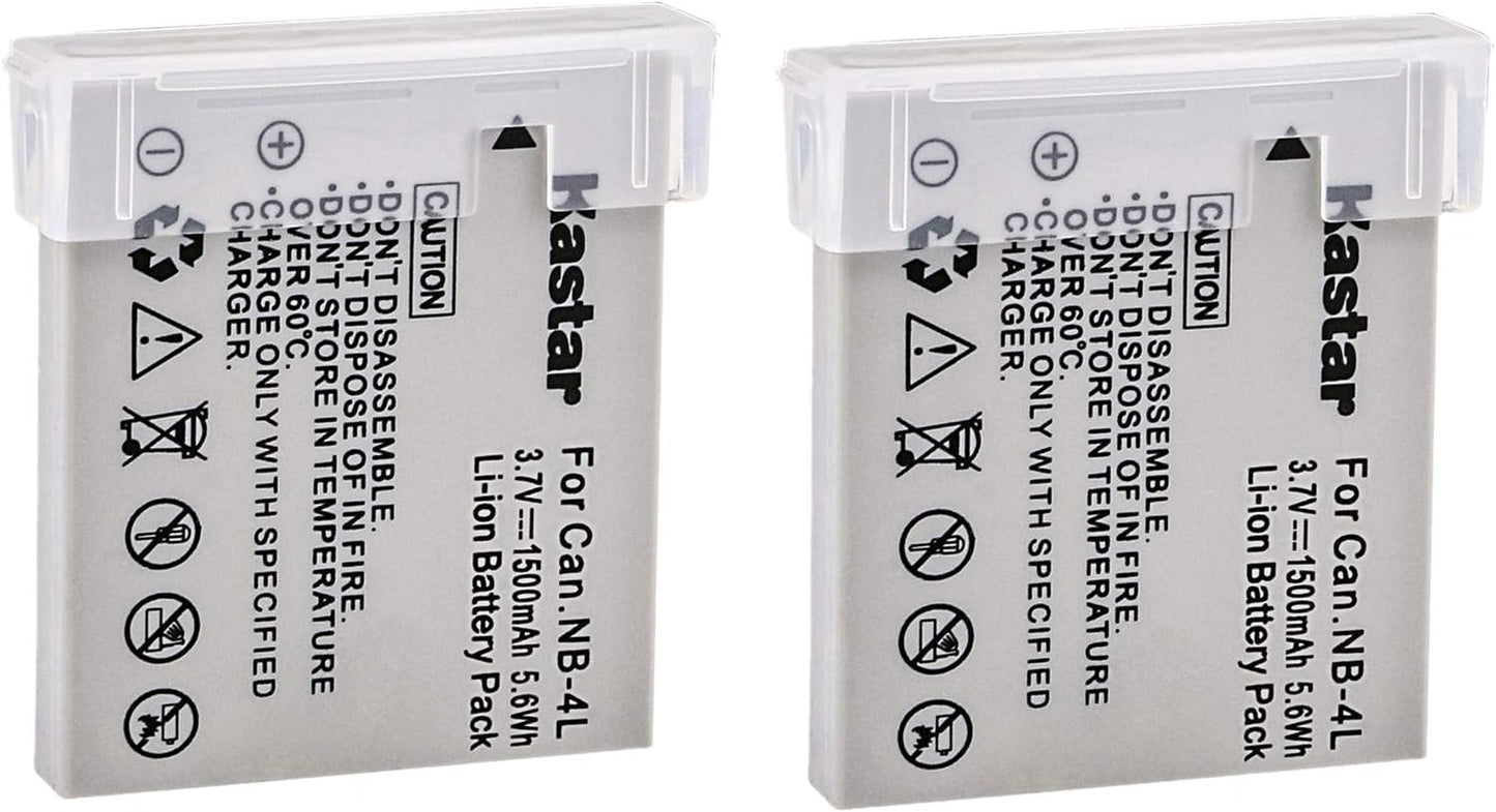Kastar NB-4L 2-Pack SD30, SD40, SD200, SD300, SD400 SD430 SD450, SD600 SD630, SD750 SD780, SD940 SD960, SD1000 SD1100