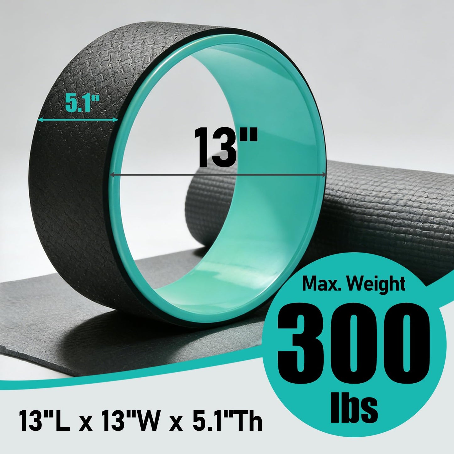 NGT 13 Inch Yoga Wheel for Back Pain Relief and Stretching - Strong & Comfortable Dharma Yoga Prop for Flexibility, Balance & Core Strength - Durable Exercise Wheel