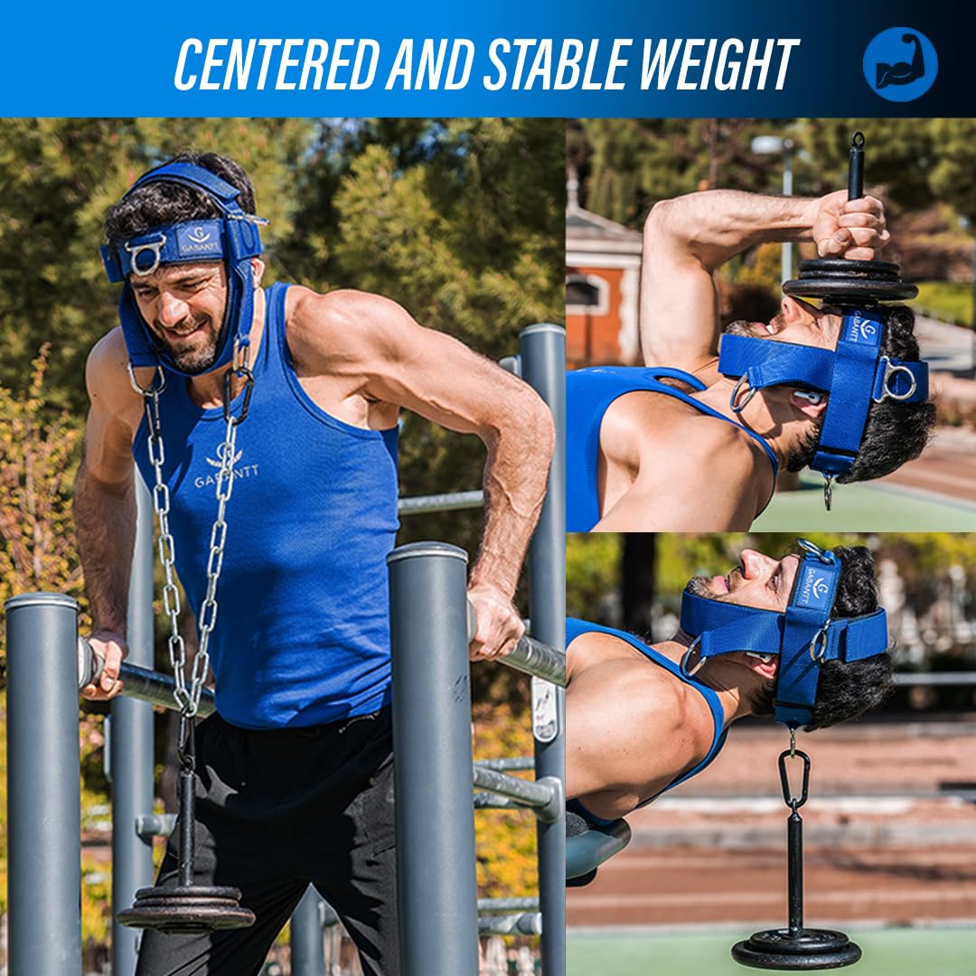 G Gabantt- Neck Exerciser and Neck Trainer. Adjustable Neck Harness Weight Lifting, 4 Way Neck Training - Head Harness for Neck Exercises and Neck Muscle Builder. Neck Strengthener Workout Equipment