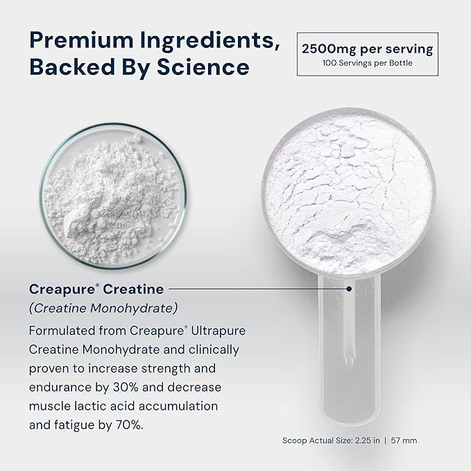 HPN C2 Creatine Monohydrate for Performance, Recovery, Strength, Working Out, Vegan, Non-GMO, Dairy and Soy Free, Independently Tested, Ultrapure Premium Creapure (100 Servings)