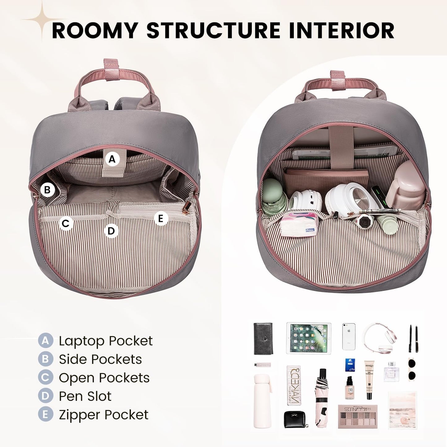Backpack 14 Inch backpack Backpacks Daypacks LOVEVOOK purse for Women, Laptop Cute Waterproof Stylish Travel Bags