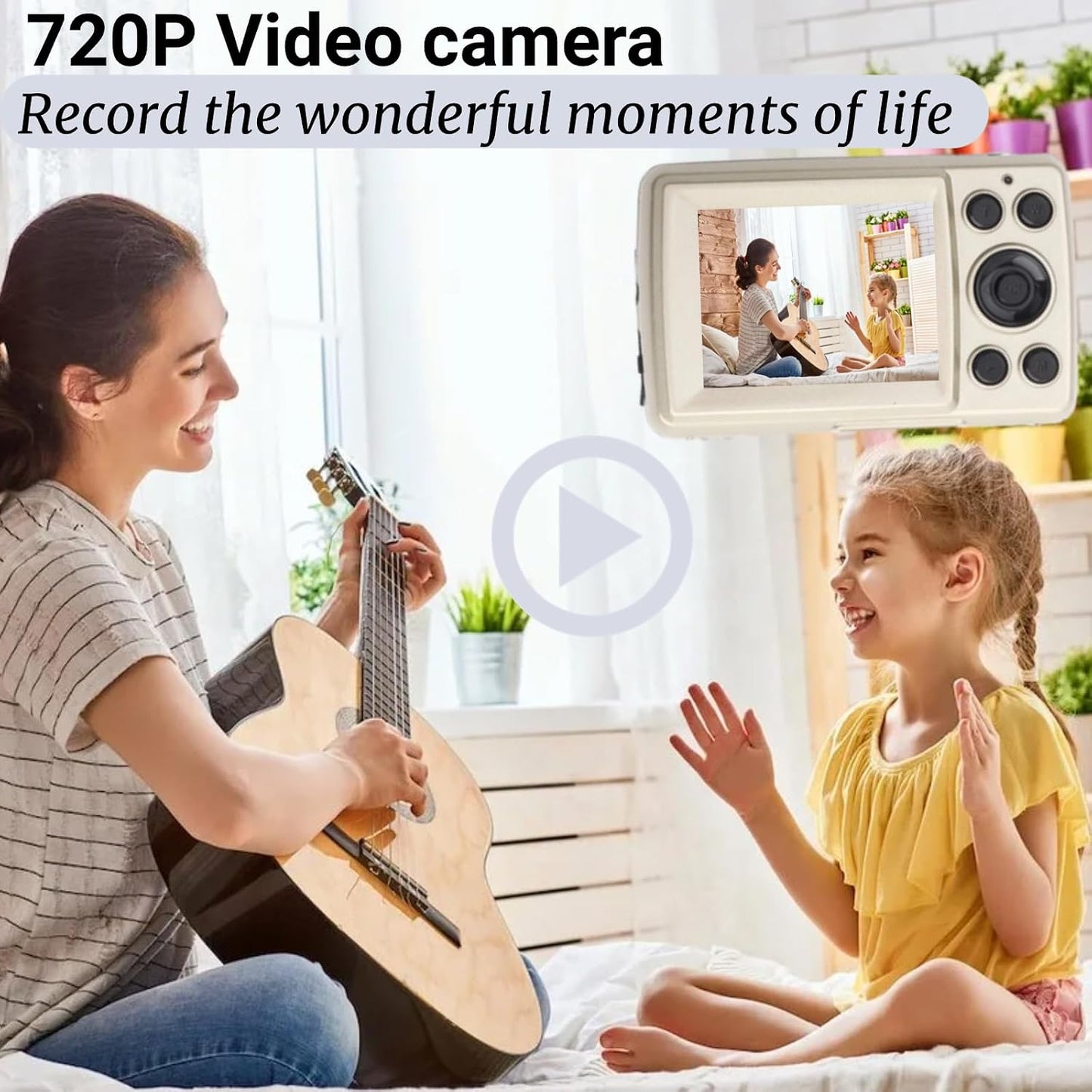 VINGVO 720P 2.4 inches 16MP 30FPS 32GB Mini Digital Camera, HD Compact Portable Camcorder with LCD Screen Support