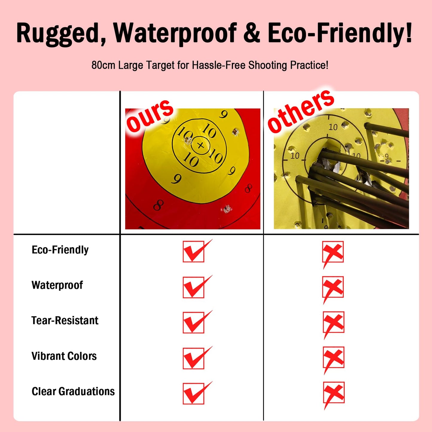 e5e10 20pcs Targets Paper Made Degradable Plastic (Standard Archery, 10 Rings, 80cm x 80cm)