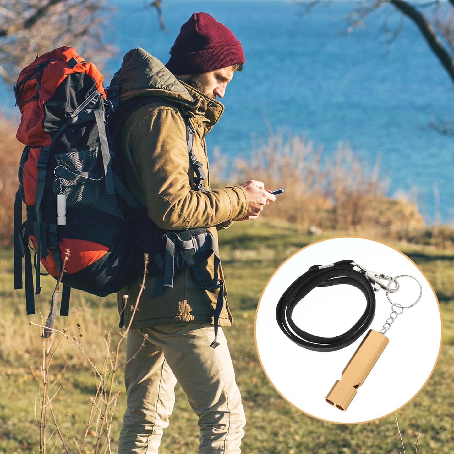 HaiFafafaing 120 dB Loud Emergency Survival Whistle with Lanyard, Safety Tool for Hiking, Camping, Kayak, Boating, Dog Training, Coaches, Teachers, Outdoor Activities