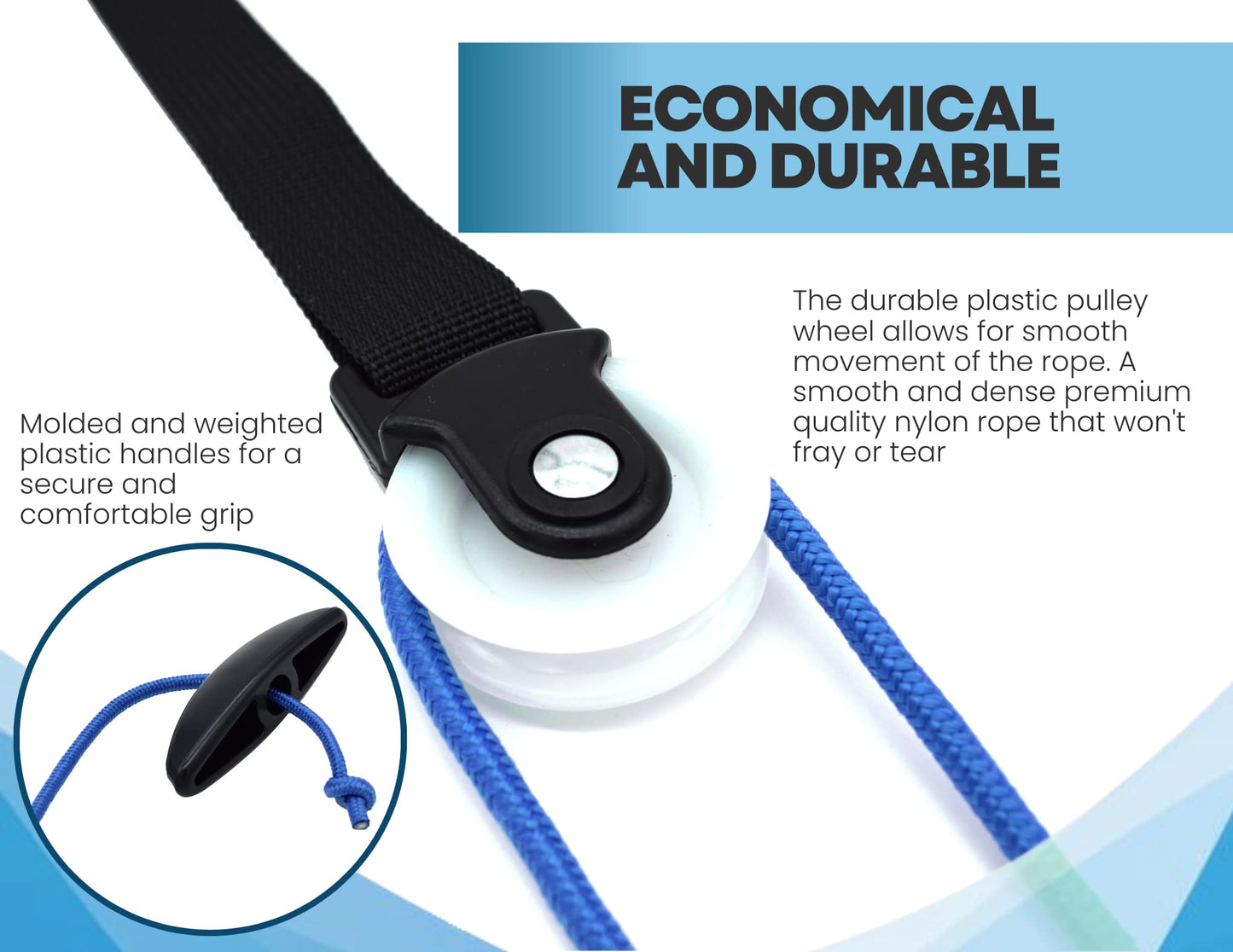 LiftAid Shoulder Pulley for Physical Therapy with Exercise Guide - Improves Shoulder Strength & Range of Motion - Reduces Pain, Helps in Muscle Recovery - Physical Therapy Equipment (Blue)
