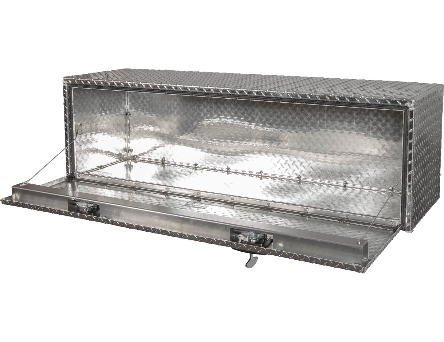 Buyers Products 1705115 Diamond Tread Aluminum Underbody Truck Tool Box, 18 x 18 x 60, Made in USA, .100 in. Thick, Corrosion-Resistant, Locking Compression Latch, Secure Storage for Work Trucks