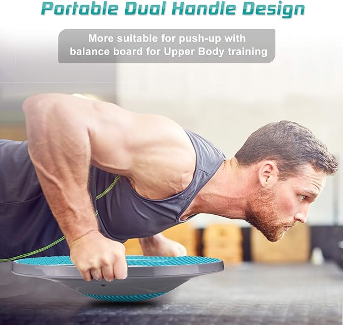 NALANDA Wobble Balance Board, Core Trainer for Balance Training and Exercising, Healthy Material Non-Skid TPE Bump Surface, Stability Board for Kids and Adults