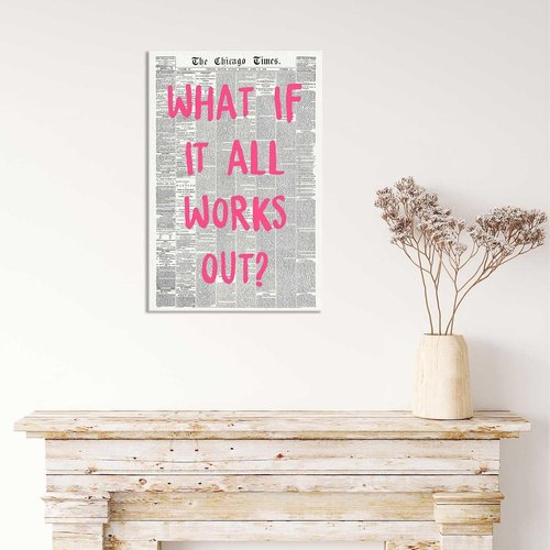 Drimiler Retro Newspaper Poster - Positive Affirming Quote Canvas Wall Art | 12x18in Framed Decor