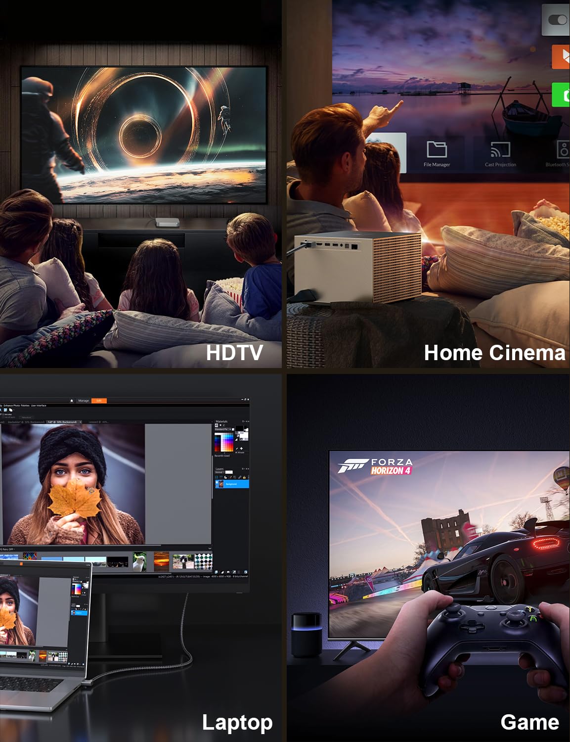 2.1 6.6FT, 48Gbps 8K@60Hz 4K@120Hz 2.2& 2.3 HDR10, ps5,ps4,x-Box,roku XAOSUN Right Angle HDMI Cable Ultra High Speed