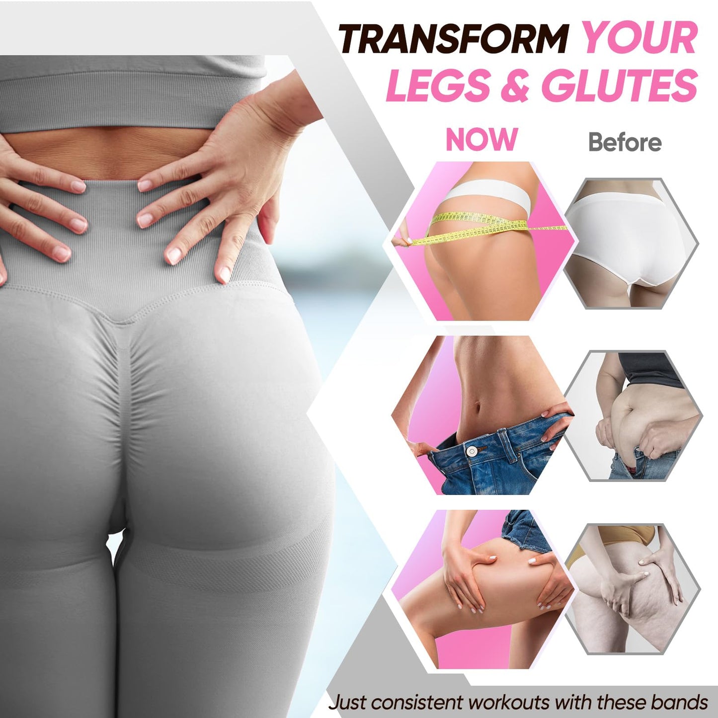 NTIUYOT Ankle Resistance Bands with Cuffs, Workout Sets for Women, Resistance Bands for Working Out, Resistance Band for Leg, Workout Equipment, Home Gym Exercise Bands for Butt Lift Leg Training