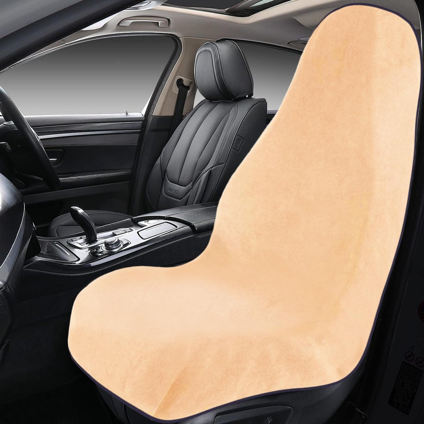 LBIHHNQ Waterproof Car Seat Towel Cover - Sweat-Proof & Durable Machine Washable for Athletes, Gym Workouts - Fits Various Vehicles - Car Seat Towel Cover After Gym (1Pcs,Beige)