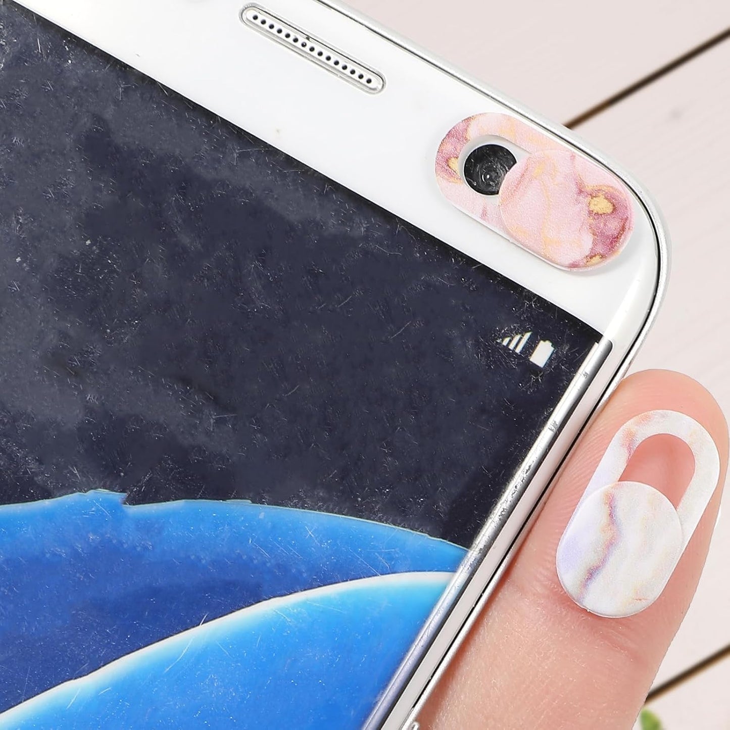 DOPENSPI 8PCS Webcam Cover Slide, Colorful&Marble Laptop Camera Cover Slide Computer Phone Camera Covers Privacy