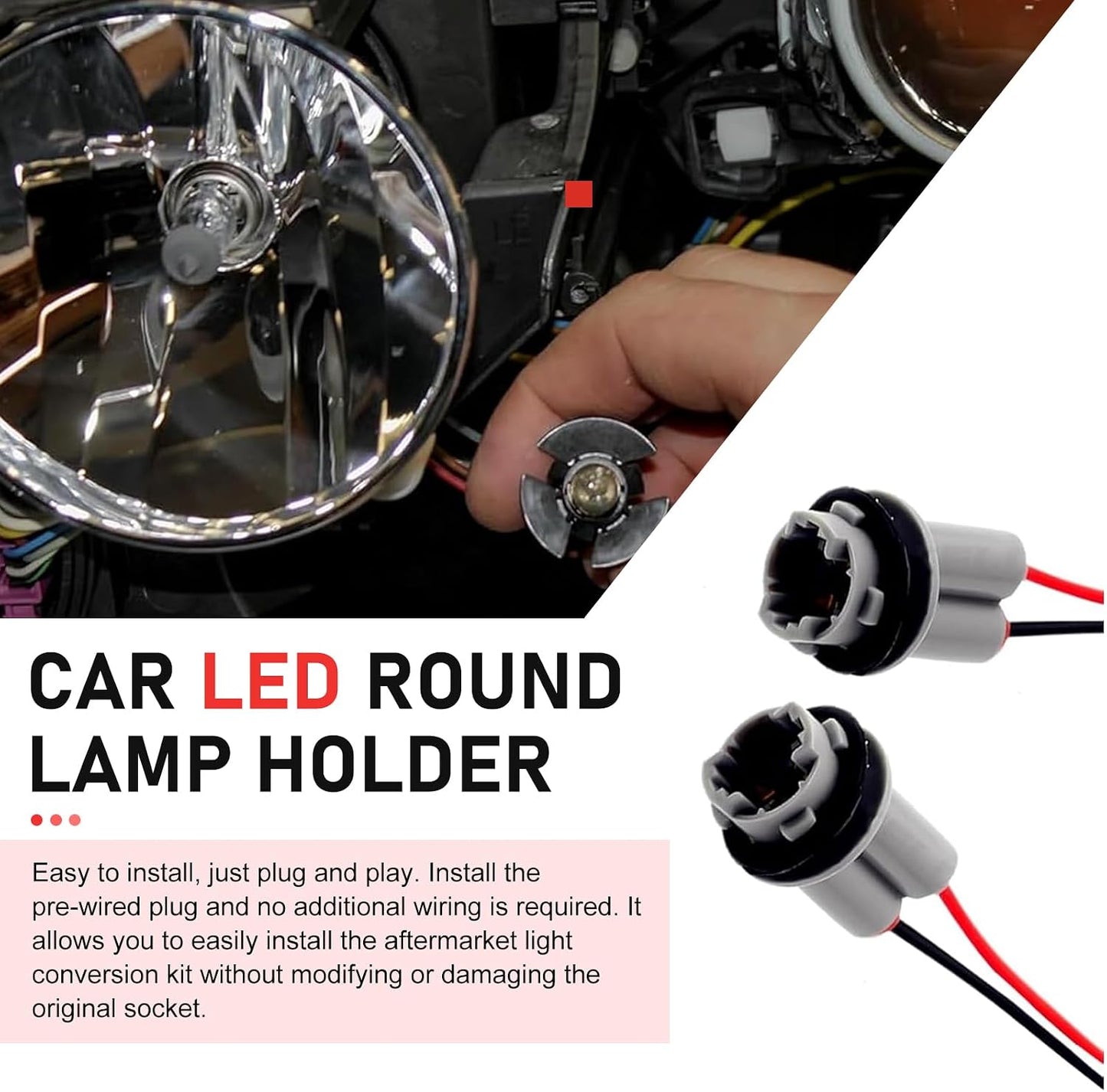 Foelony 2 T10 T13 T15 PCS Car Wiring Harness Pigtail Socket, Car LED Turn Signal Lights Harness Plugs Connector