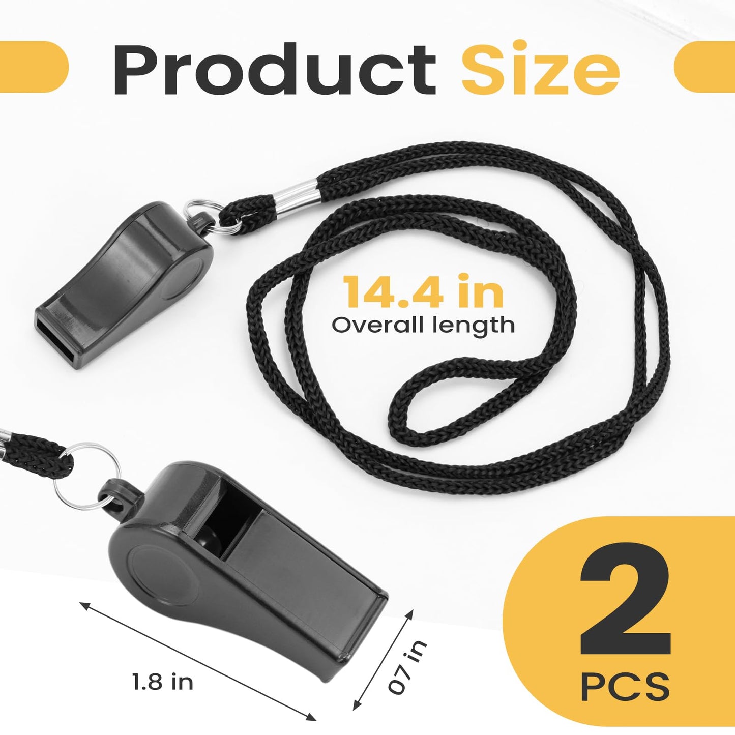 JKQAGD 2PCS Sports Whistles with Lanyard, Loud Crisp Sound Whistle Ideal for Coaches, Referees, Officials,Outdoor Enthusiasts, and Family Emergencies.