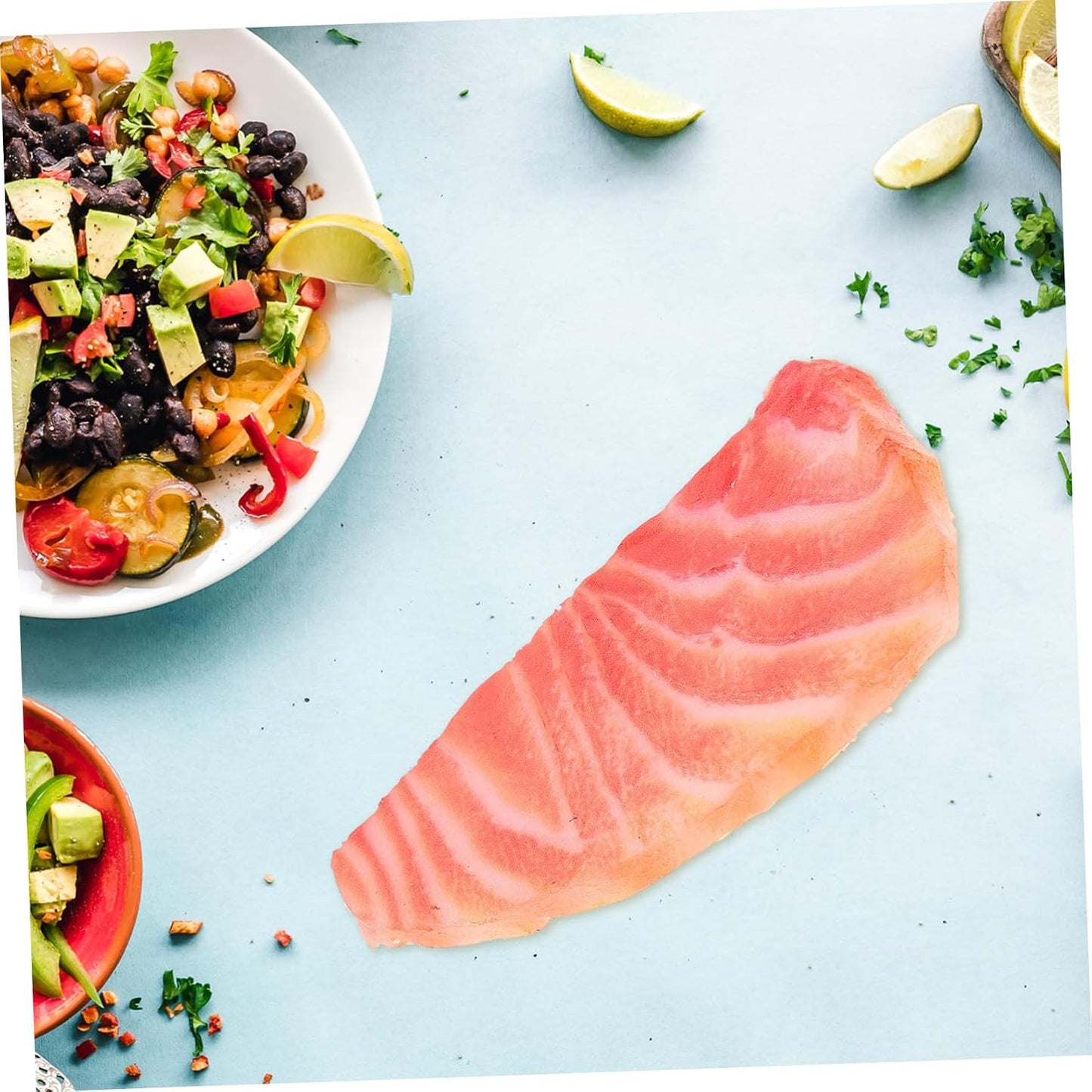 KESYOO Lifelike Salmon Slice Model Realistic Simulation Fish Decoration for Photography Props Early Education Food