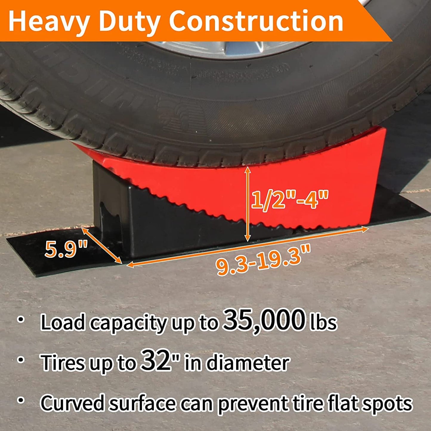 OULEME RV Leveling Blocks, Camper Leveler, 2 Packs for Dual Axle Tandem Wheel Travel Trailer Motorhome, Include 2 Curved Leveler Ramp, 2 Chock, 2 Rubber Mat, 1 T Bubble Level, 1 Storage Bag