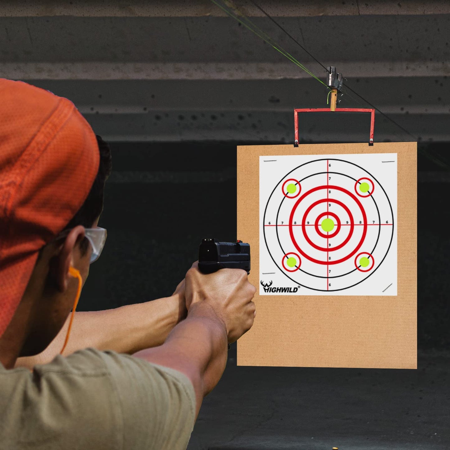 Highwild Bullseye Shooting Paper Targets - for Air Rifle/Airsoft Pistol Practice Bullet Traps - 11"x 11", 50 Pack