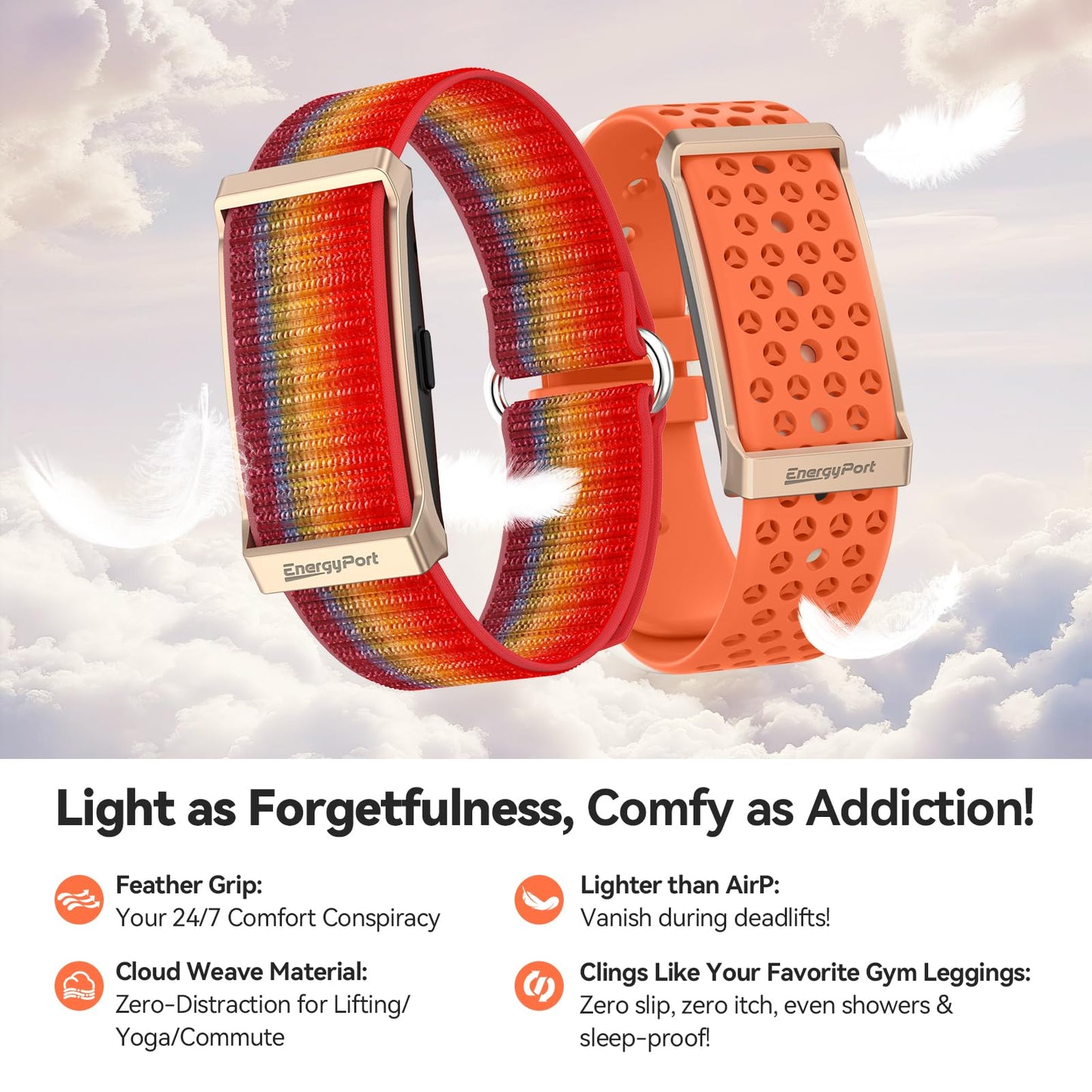 EnergyPort Fitness Tracker,Wearable Health Smart Bracelet Band with Blood Oxygen 170+ Sport Mode 60-Day Battery,Lifetime Membership,Activity Tracking Heart Rate Sleep Monitor for Android iOS,2 Bands