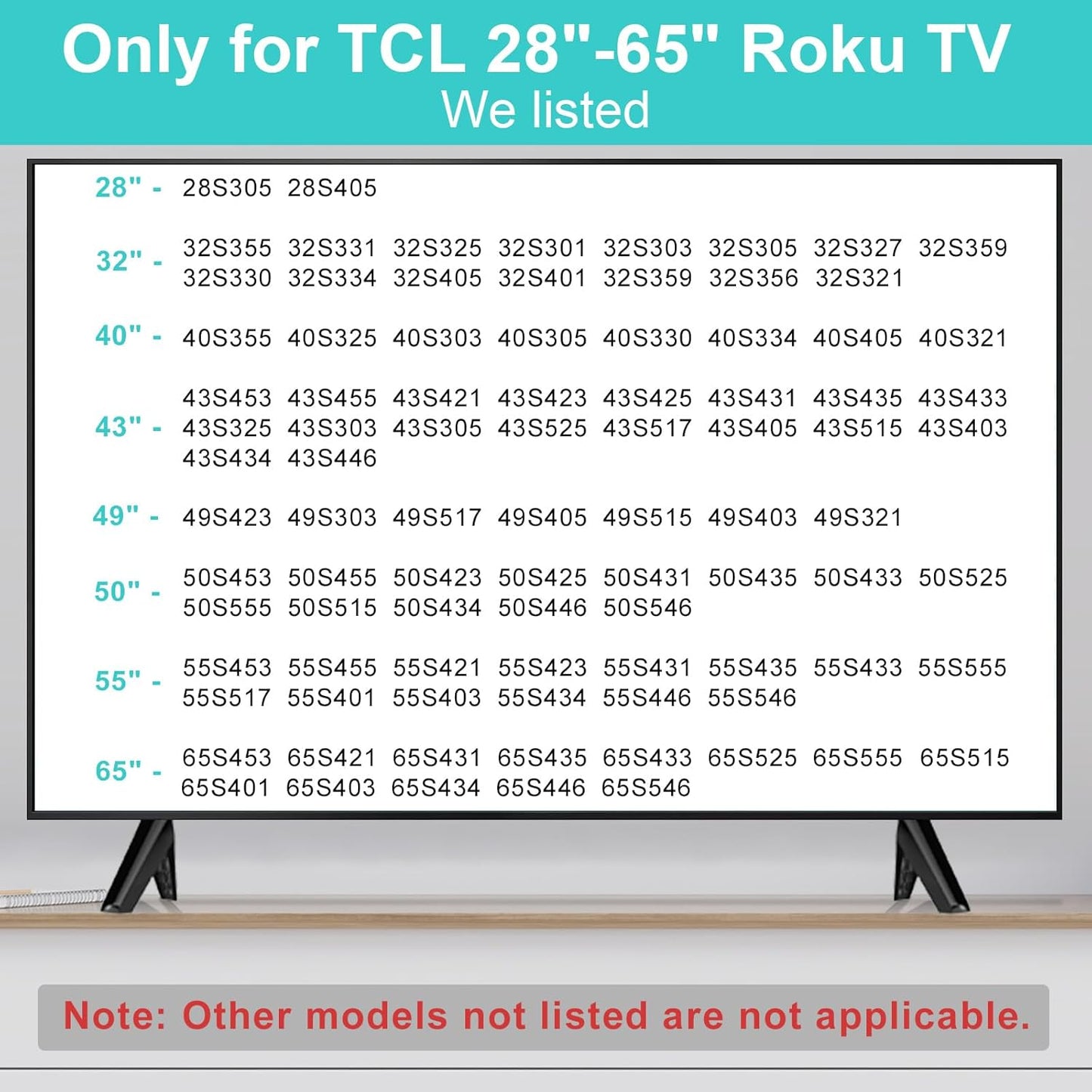 Yaotieci 28inch 55 inch 65inch, 32S359 49S515 50S453 55S455 Set, TV Legs for TCL Roku TV Stand Legs to Replacement Legs