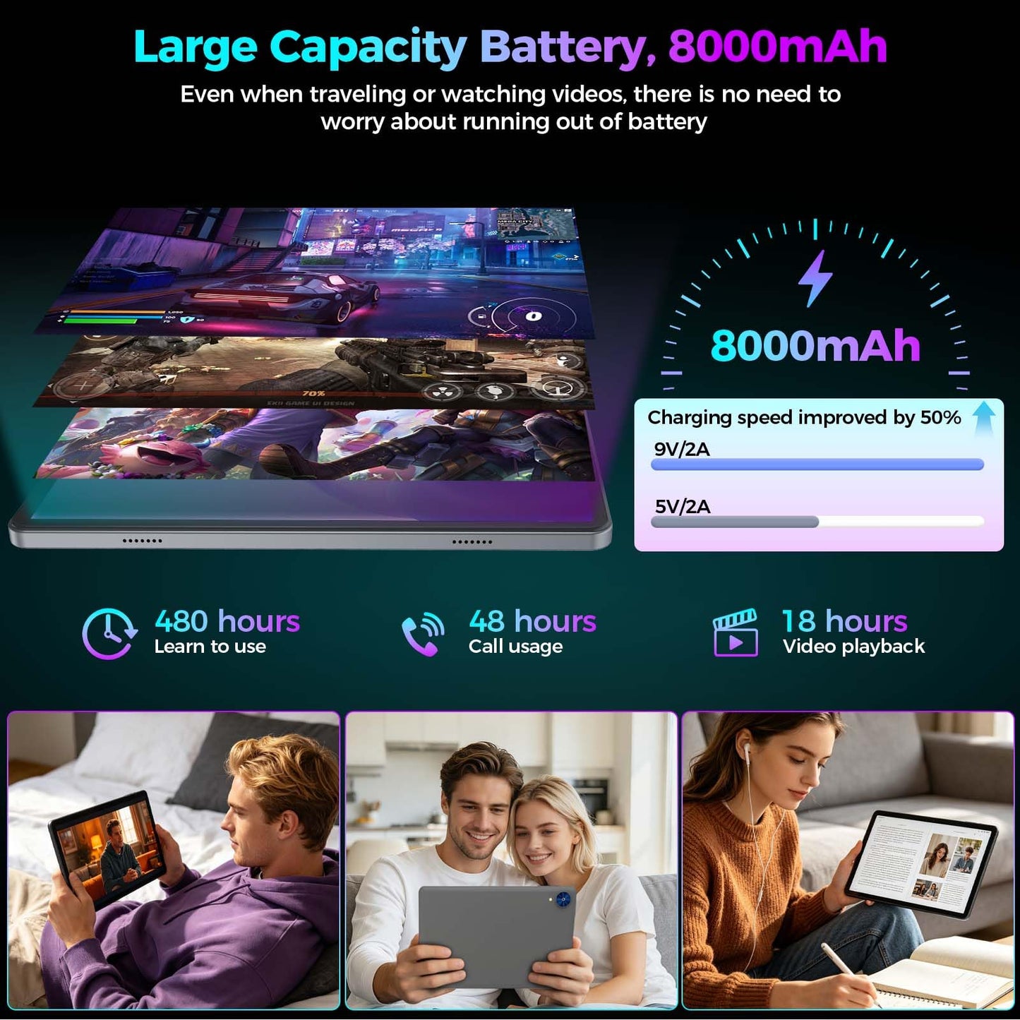 2026 Gemini AI Android 16 Tablet, 10 inch Tablet with Keyboard, 26GB+256GB (2TB Expand), 2-in-1 Tablets with 8-Core, 5G WiFi, 8000mAh, GMS, GPS, Electronic Tablets PC with Mouse, Case, Stylus (Silver)
