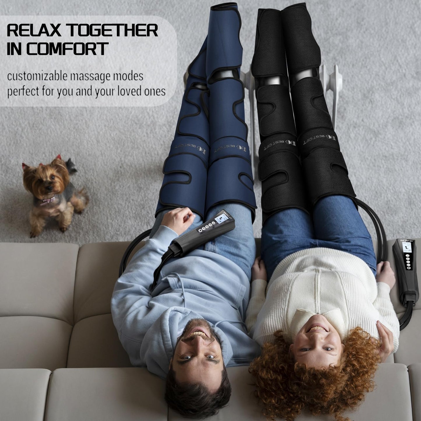 Mothers Day Gifts for Mom, Women, Dad, Men, Him, Her, Fathers Day, Christmas, Air Compression Massager with Heat for Comprehensive Leg and Foot Therapy, Helpful for Varicose Veins, Cramps, Edema