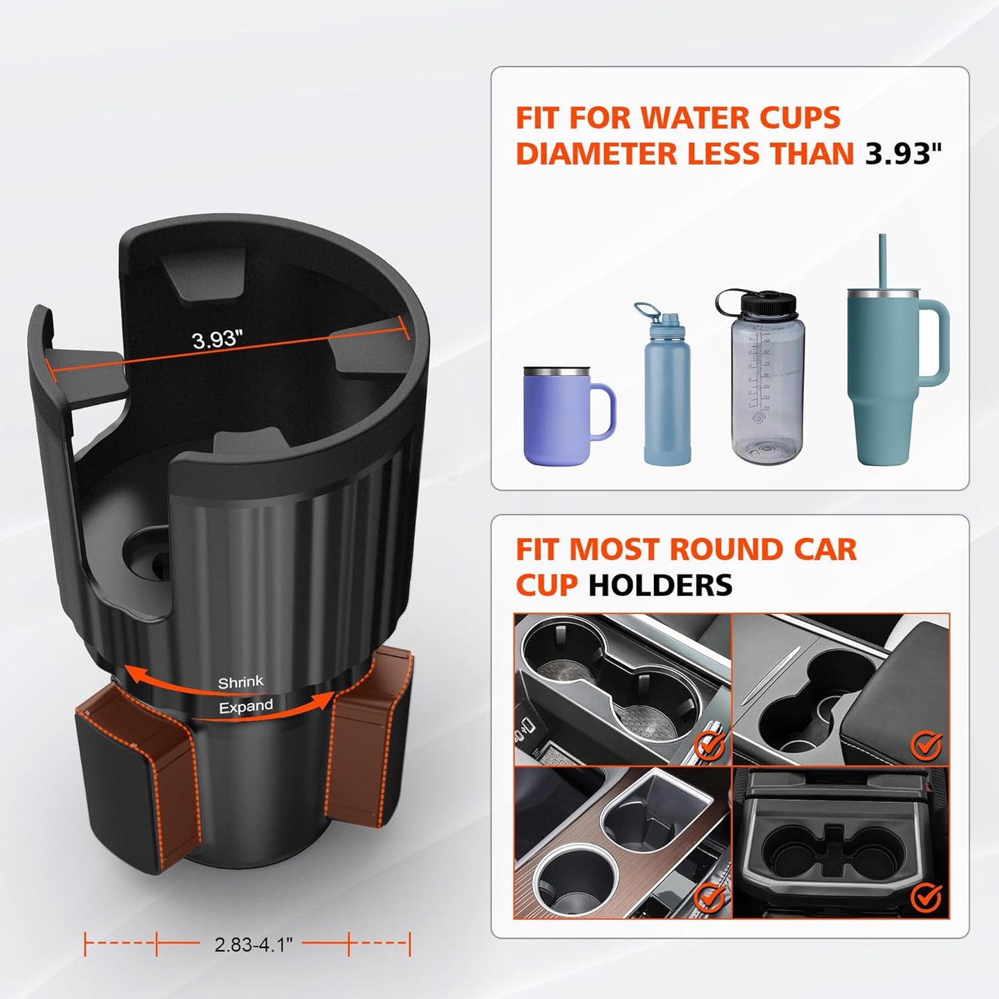 2 1 360 4-7 Newlest in Phone Mount for Car Cup Holder with Adjustable Base, Holders for Car Cupholder, No Shaking