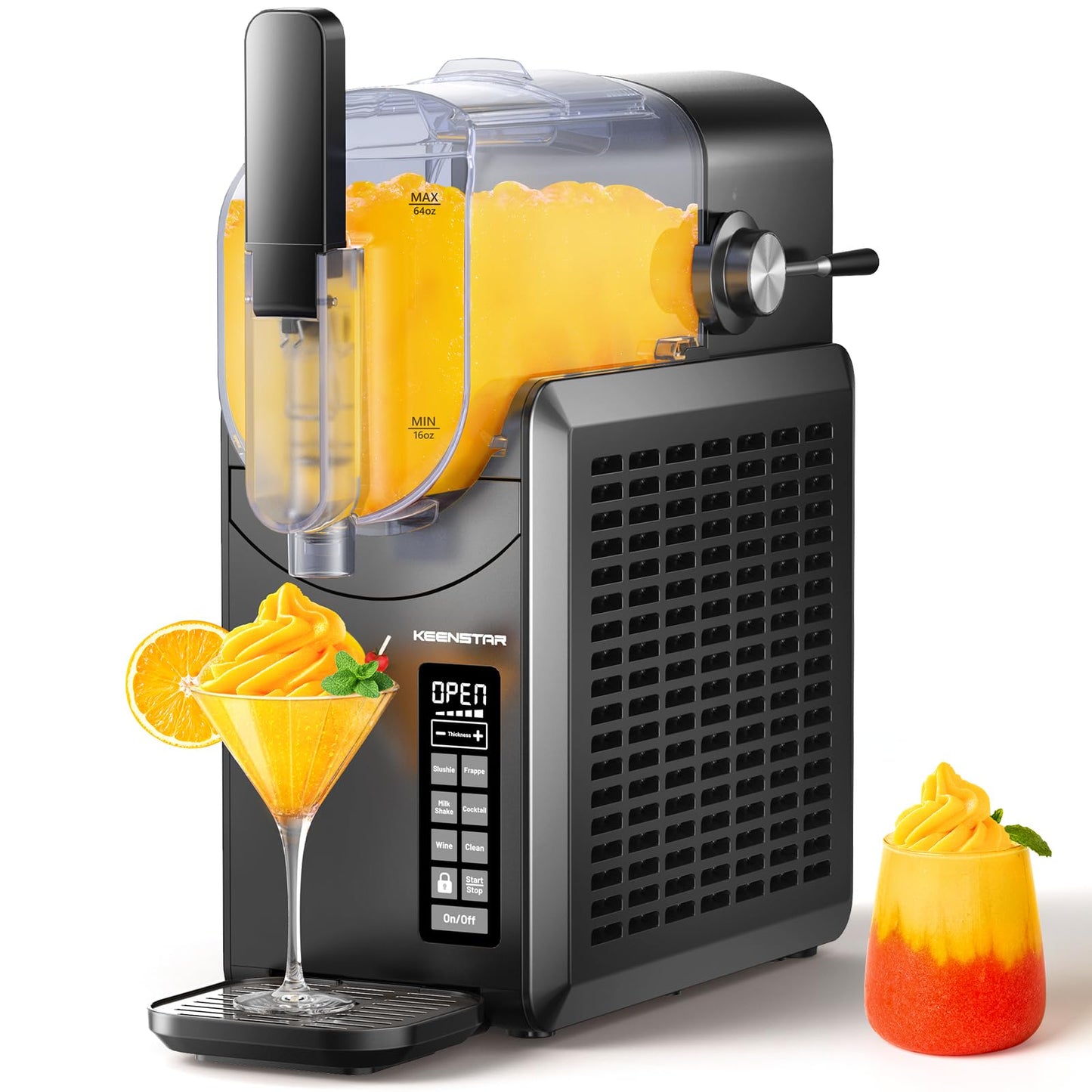KEENSTAR Slushie Machine, Slushy Machine for Home with 5 Preset Programs, No Ice Needed, Frozen Drink Maker with Self-Cleaning for Frozen Margaritas, Frappés, Milkshake & More