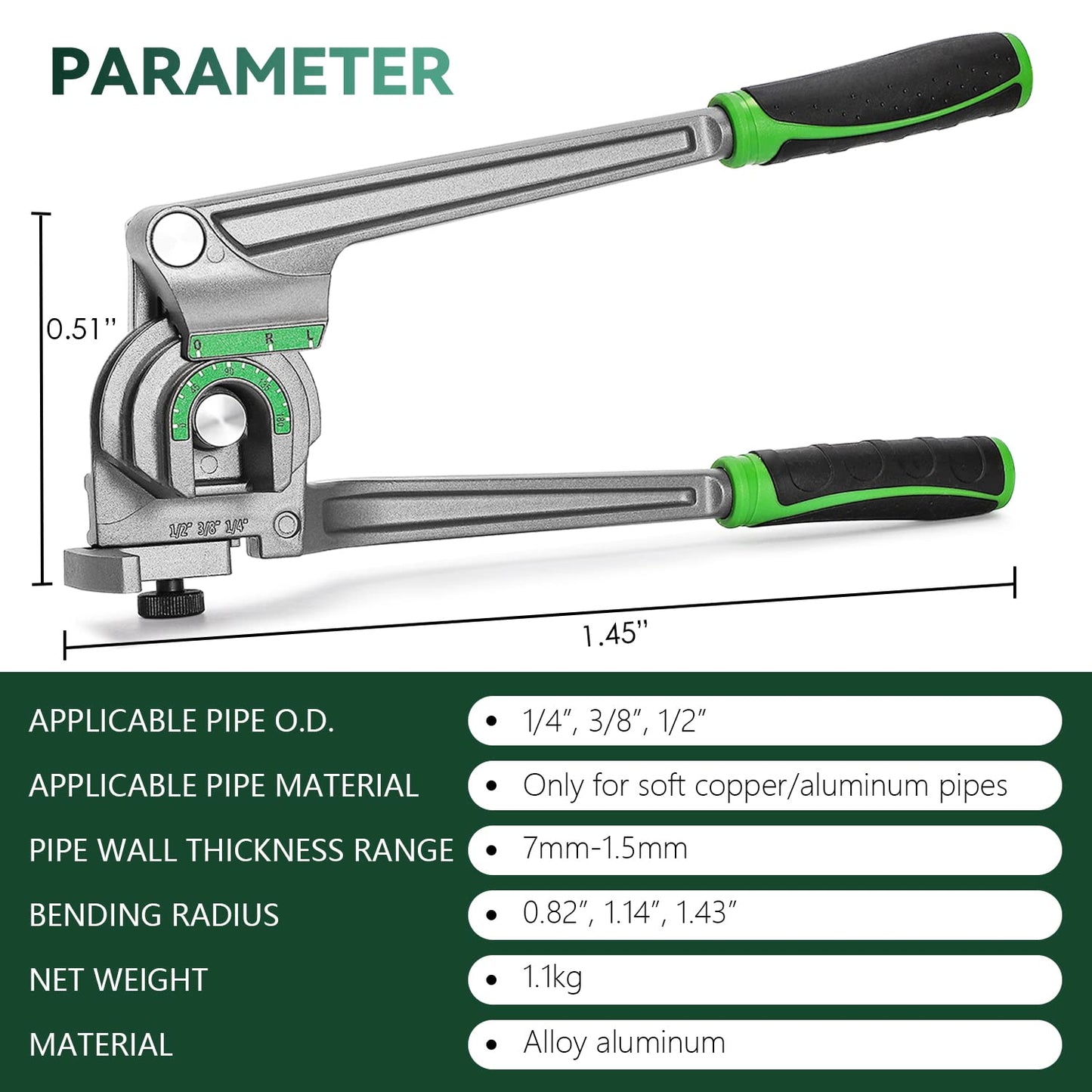 Antstone Tubing Bender Kit with Reverse Bend & 1/4” 3/8” 1/2” O.D. Tubing Bender 3 in 1 Tube Bender