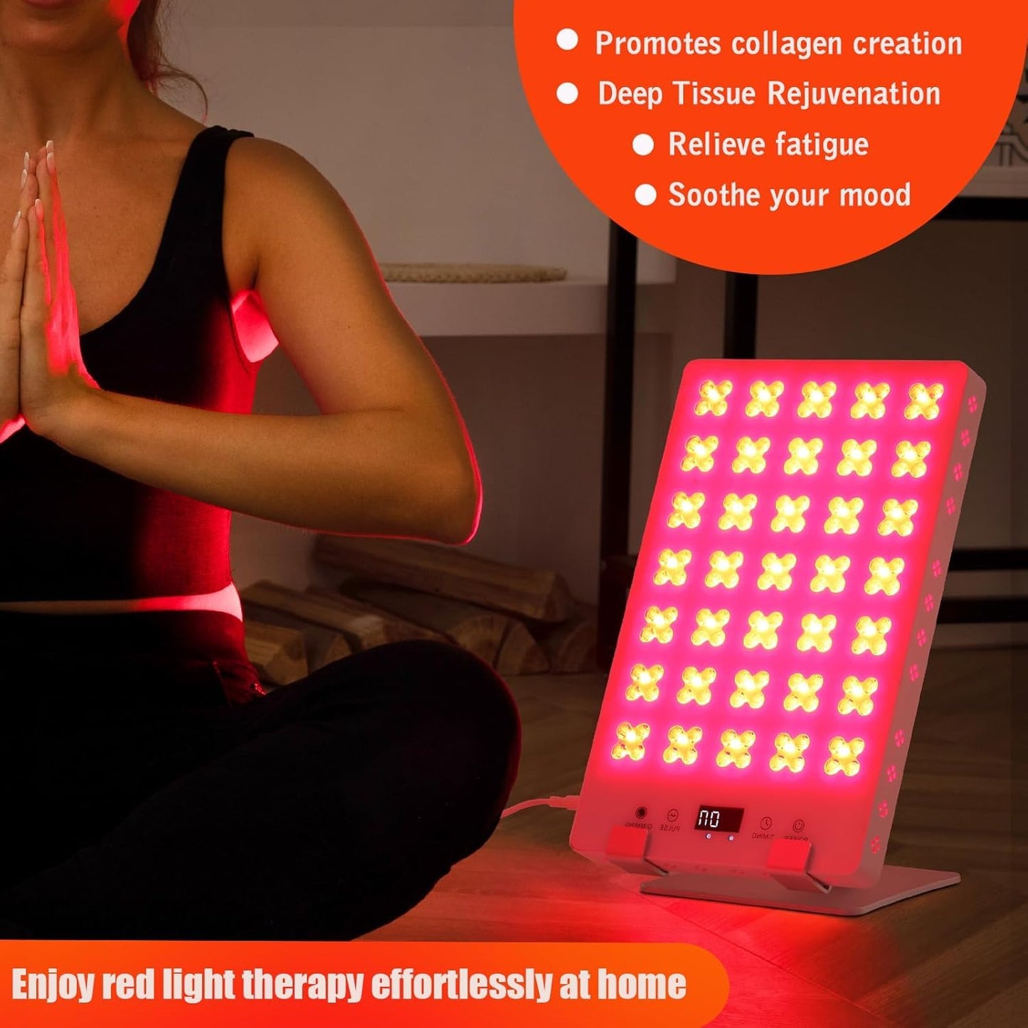Red Light Therapy Panel for Body, 660nm Red & 850nm Near Infrared Light Therapy Panel for Full Body & Face Supports Pain Relief, Skin Care, Recovery, Sleep & Performance