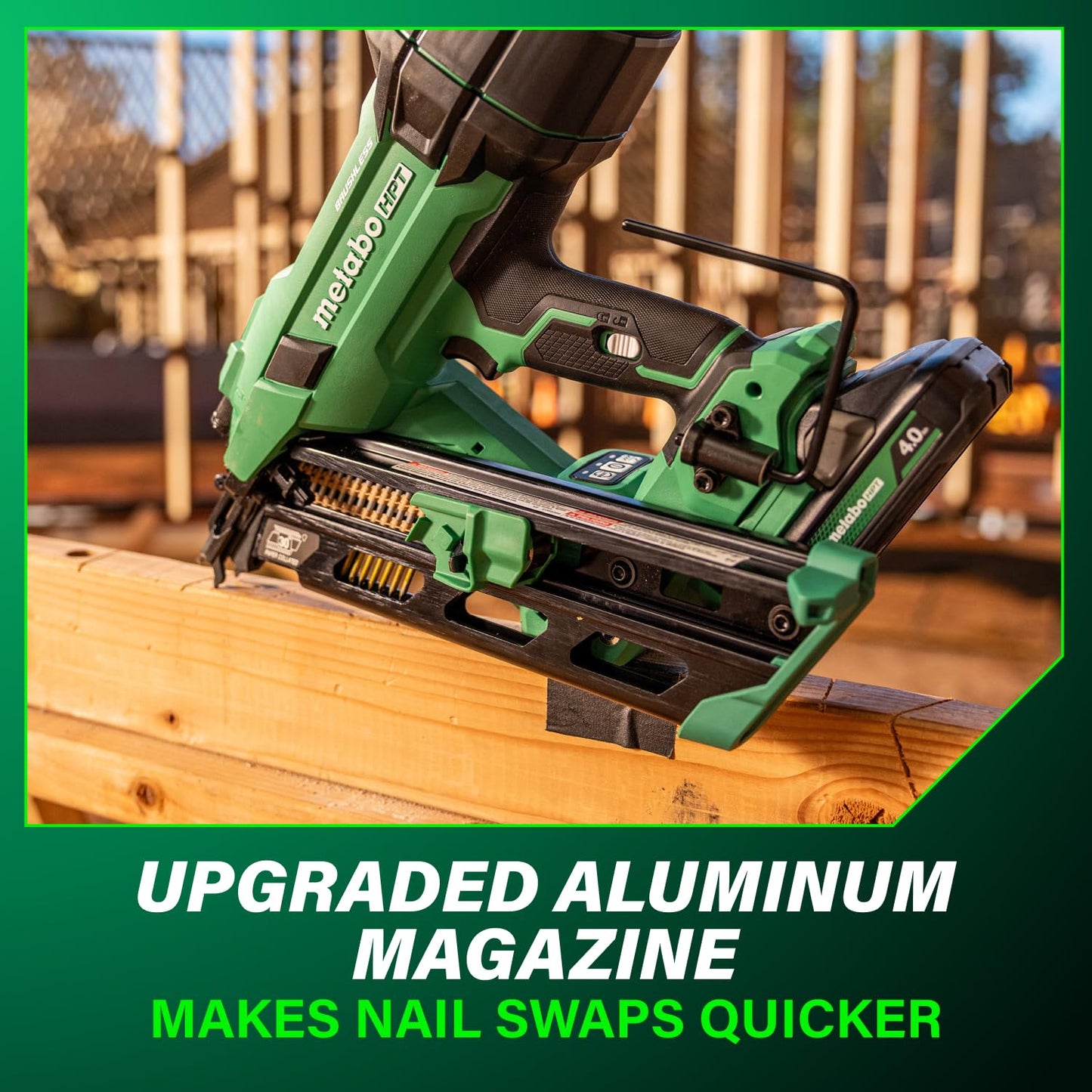 Metabo HPT 18V MultiVolt Cordless 30° Paper Tape Framing Nailer Kit, 3-1/2" Framing Nailer, Power Tool with 4.0Ah Lithium Ion Battery, Drives 2" to 3-1/2" Nails, Powerful Brushless Motor, NR1890DCA
