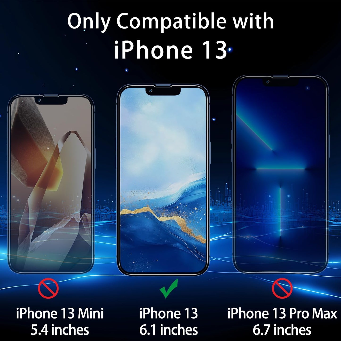[3 Pack 13 Slanku for iPhone Privacy Screen Protector with Installation Frame, Anti Spy, Private Tempered Glass, Full