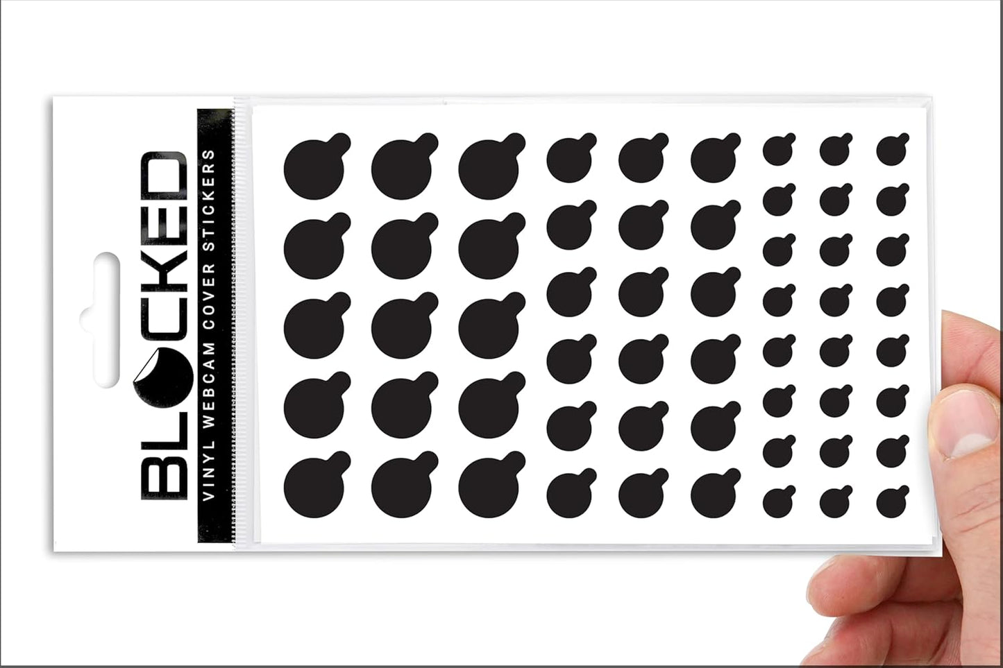 MyCamShield 57-Pack BLOCKED Webcam/Camera Vinyl Covers | Low-Tack Restickable Webcam Sticker | Multiple Sizes | Black