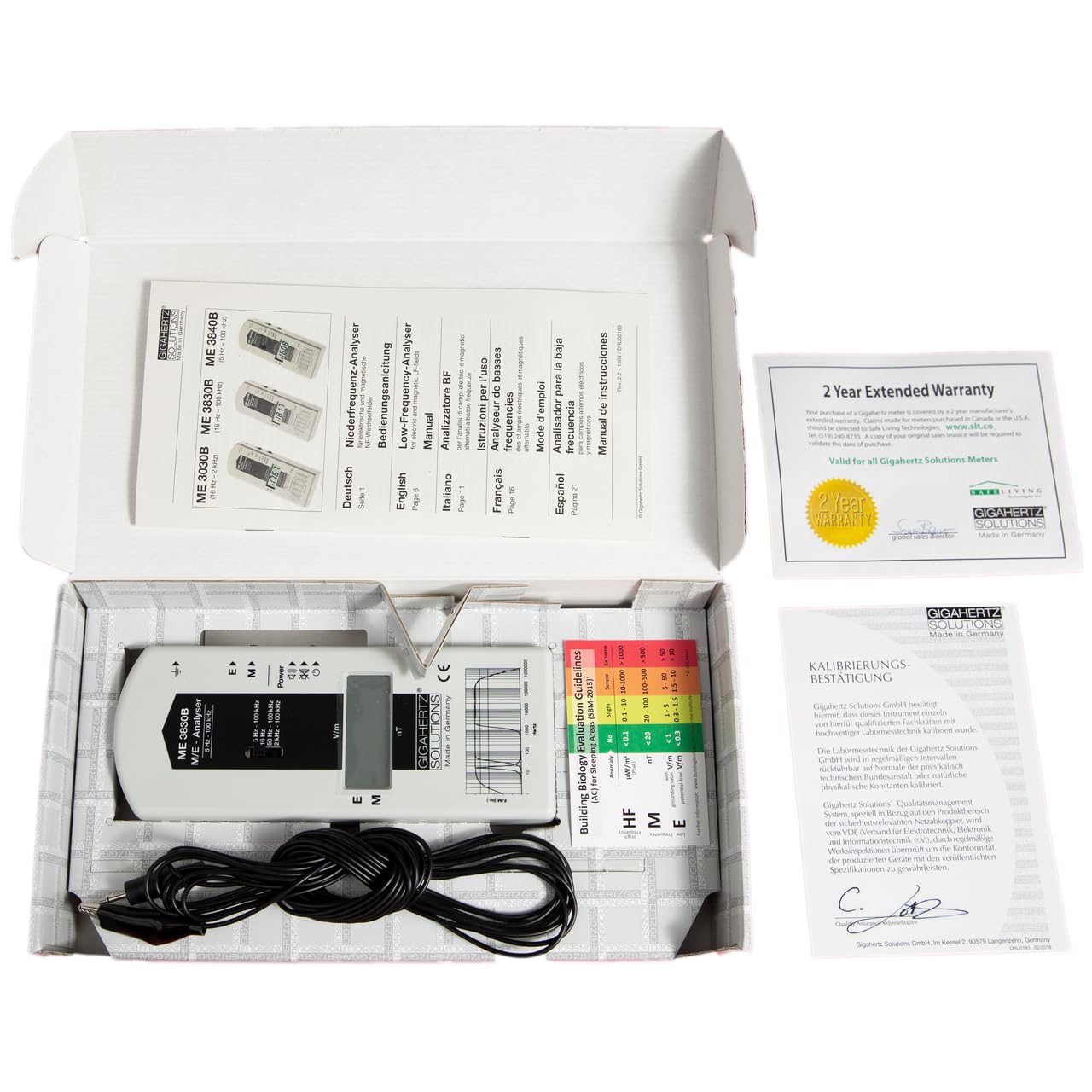 GIGAHERTZ SOLUTIONS ME3030B Low Frequency Gauss Meter EMF Detector (16Hz - 2KHz)