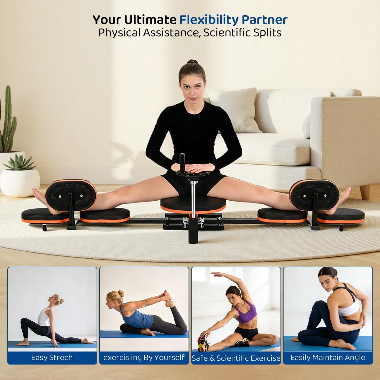 Olenyer Leg Stretcher,220lbs Heavy Leg Stretch Machine,200° Adjustable Split Machine for Ballet,Home Gym Leg Stretching Training Machine, Suitable for Ballet, Dance, Yoga, Home Gym Dedicated