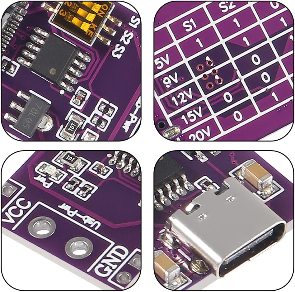 DWEII 10-Pack PD2.0 PD3.0 Type-C QC AFC to DC Spoof Scam Fast Charge Trigger Polling Detector USB-PD Notebook Power