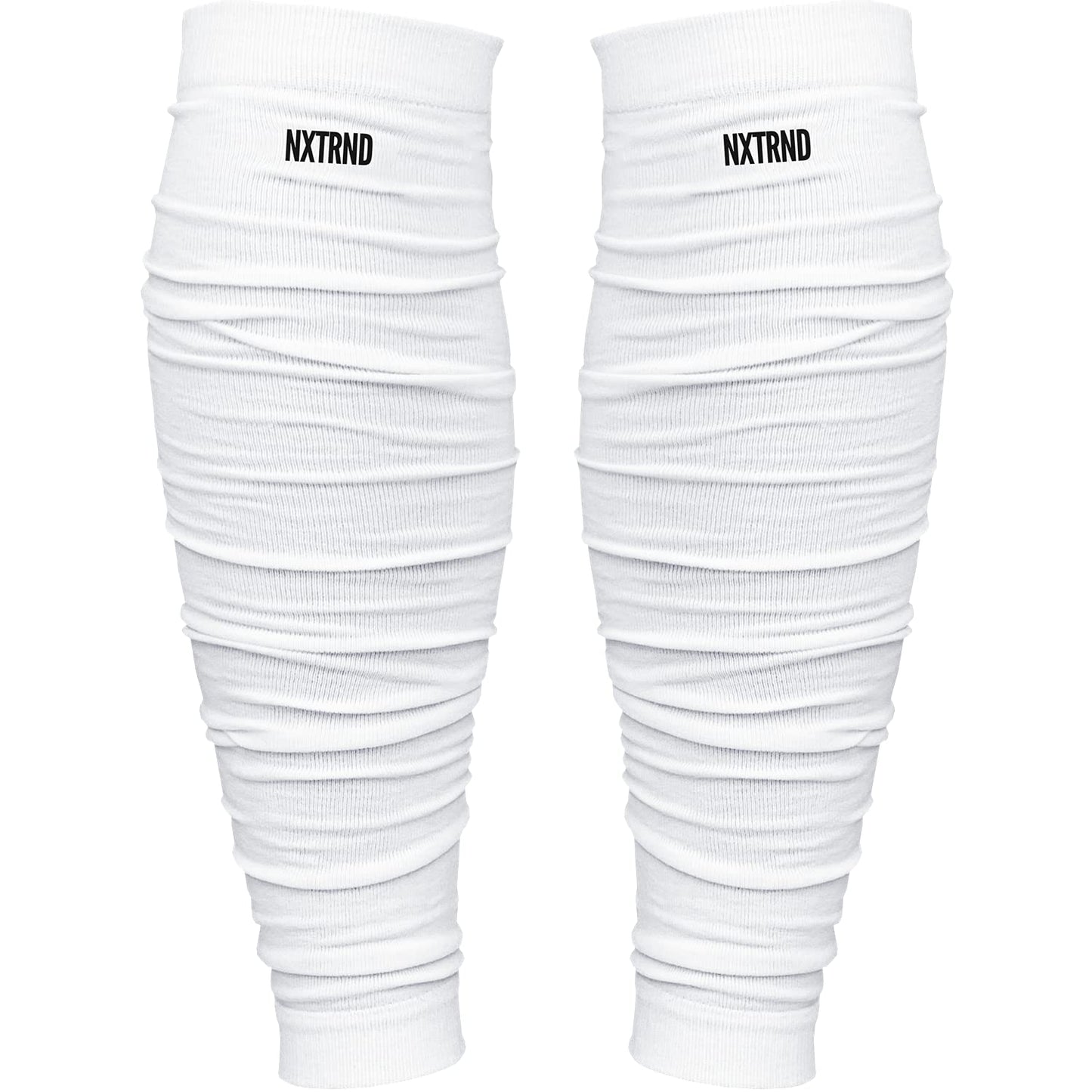 Nxtrnd Football Leg Sleeves, Calf Sleeves for Men & Boys, Sold as a Pair (White)