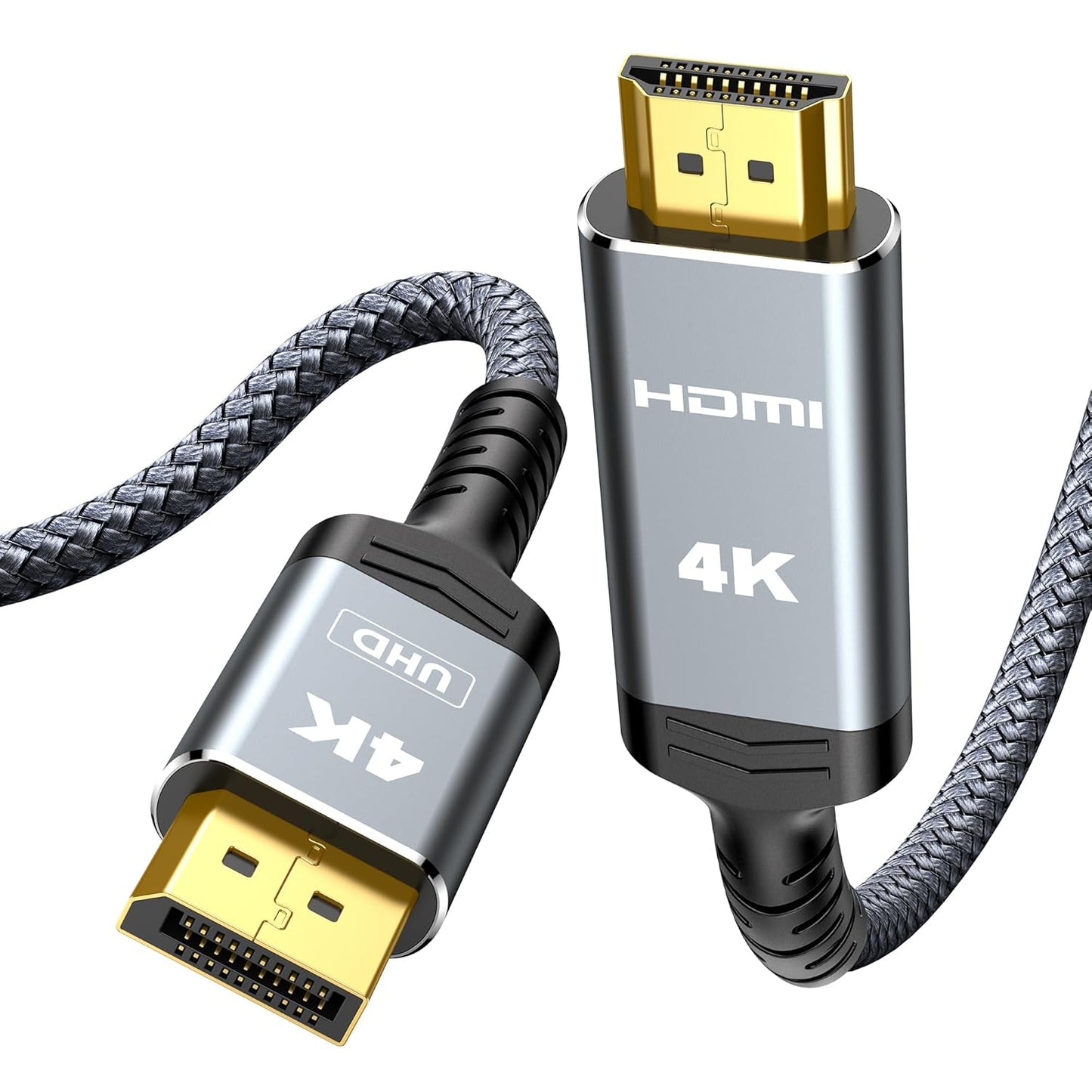 4K 10ft 1.4 4K@30Hz, 2K@60Hz, 1080P Highwings DisplayPort to HDMI, Uni-Directional DP (Source) to HDMI (Display) Cable
