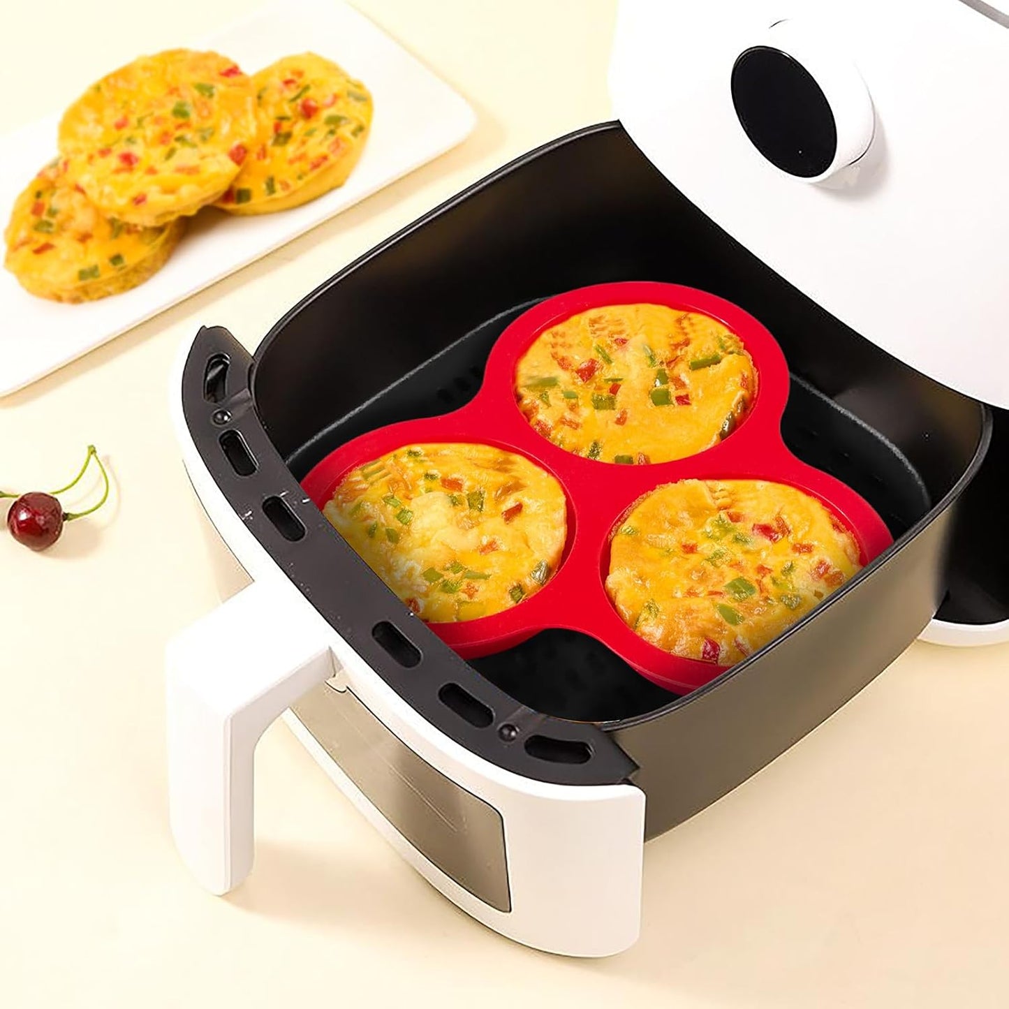 Puyeipt Silicone Egg Molds - 4 Inch Jumbo Round Muffin Top Pans for Breakfast Sandwiches & More