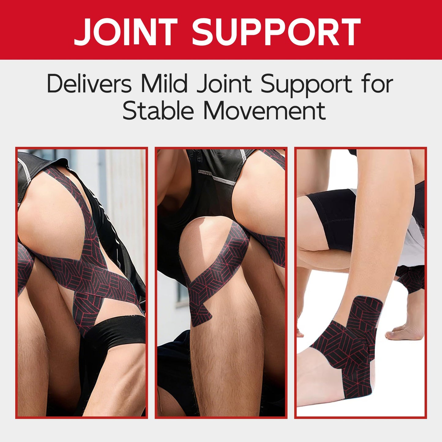 DR.SETTIO Kinesiology Tape, Waterproof Breathable Athletic Tape, Precut Elastic Muscle Joint Relief Support Tape, for Swimming, Workouts, Running, Daily, 2 in x 16.4 ft, 1 Roll