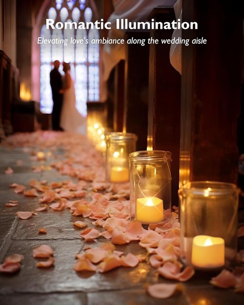 Homemory Flameless LED Tea Light Candles - 24-Pack Battery Operated | 200+ Hour Long-Lasting Decor for Weddings, Holidays & Events